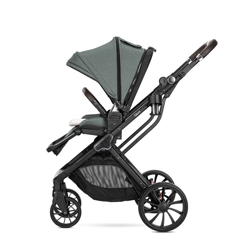 Baby stroller GLORY 2in1 GREEN + adapters with carrycot