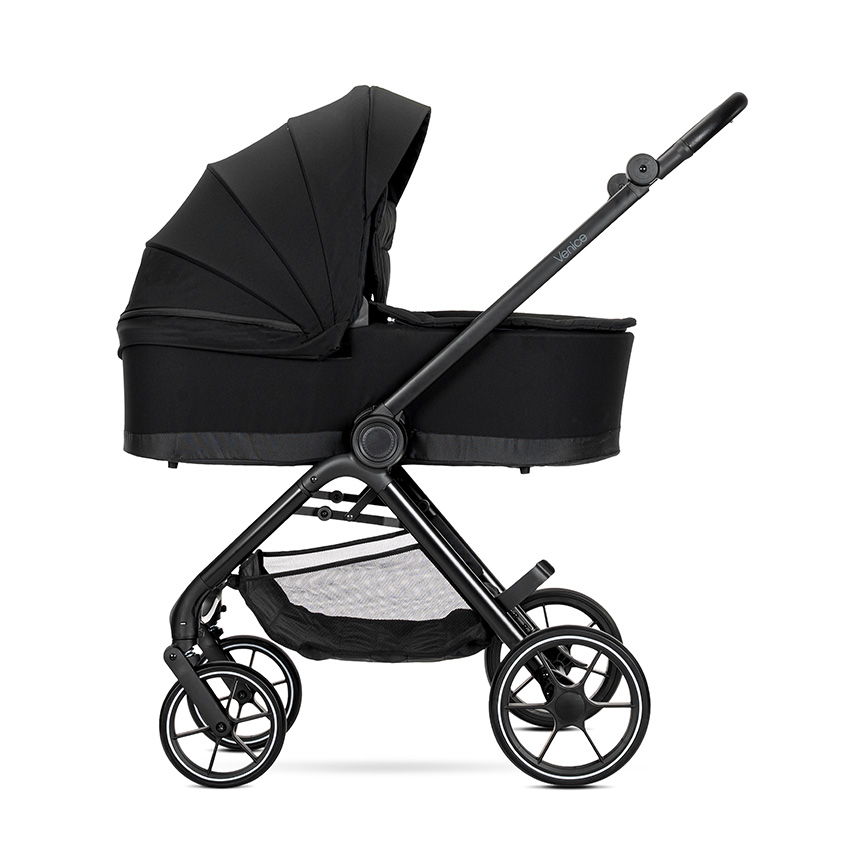 Бебешка количка VENICE 2в1 до 22 кг BLACK с кош за новор