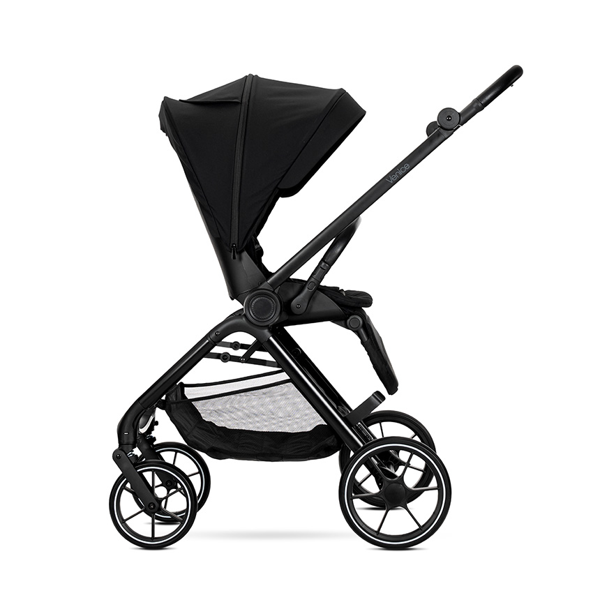 Бебешка количка VENICE 2в1 до 22 кг BLACK с кош за новор