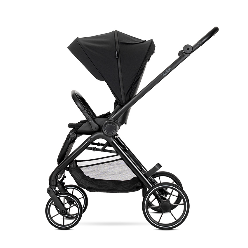 Бебешка количка VENICE 2в1 до 22 кг BLACK с кош за новор