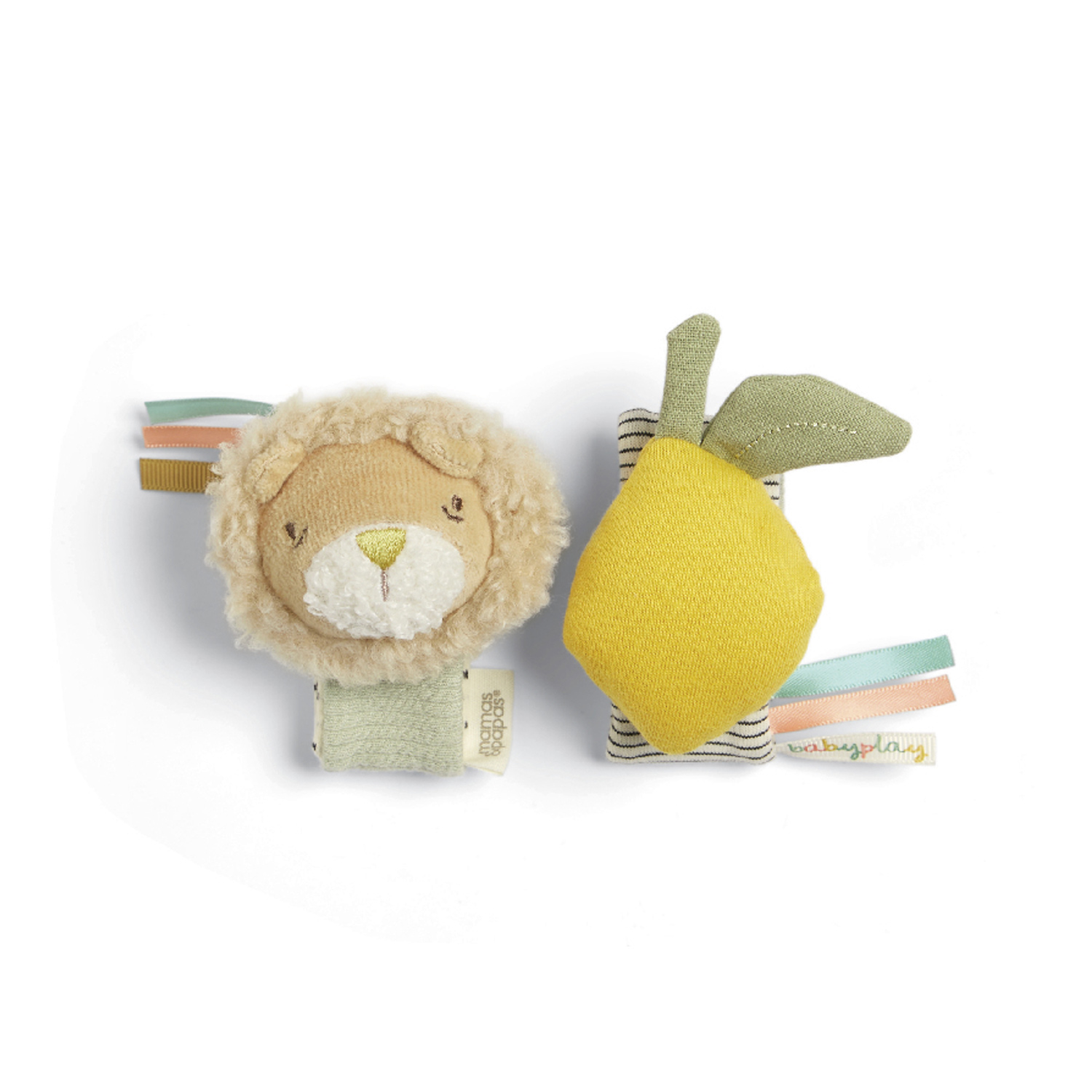 Mamas & Papas Babyplay Комплект 2 броя играчки гривни дрънкалки - Lion and Lemon