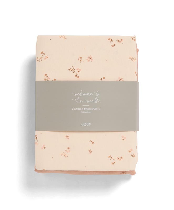 Mamas & Papas Fitted Sheets 2 pack 70x142cm - Wildflower
