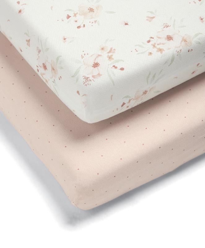 Mamas & Papas Set of 2 fitted sheets 70x142 cm - Floral