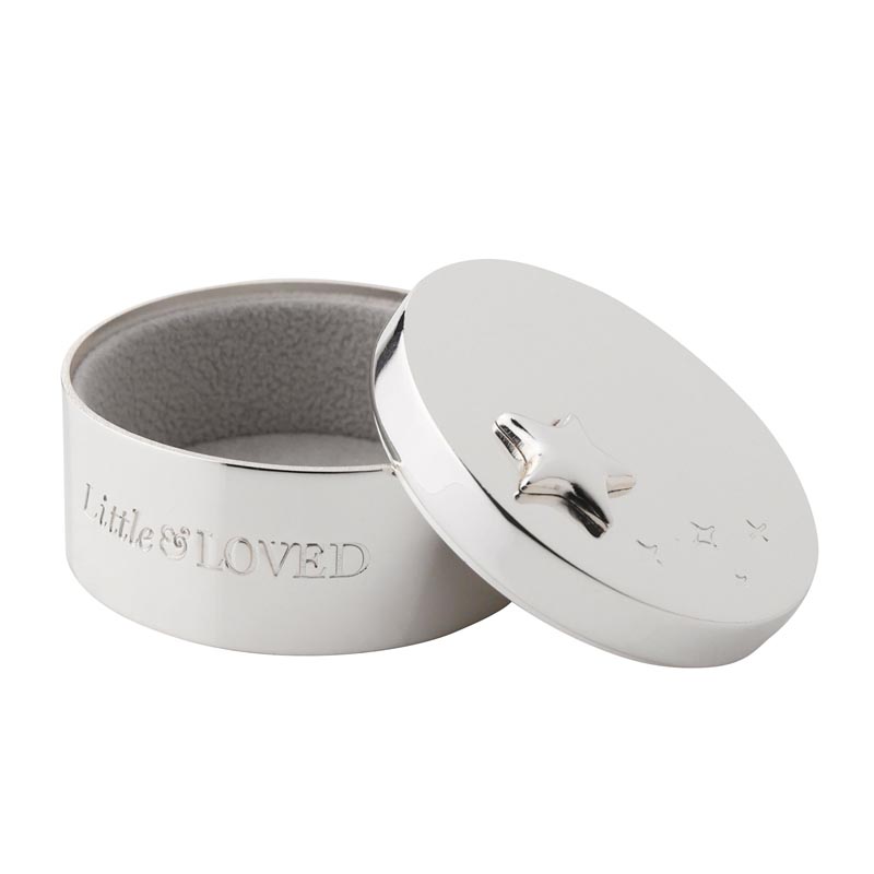 Bambino Little and Loved silver plated keepsake box