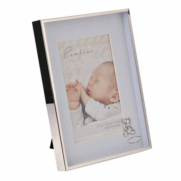Widdop Bambino Посребрена рамка за снимка с декорация - Teddy Blue