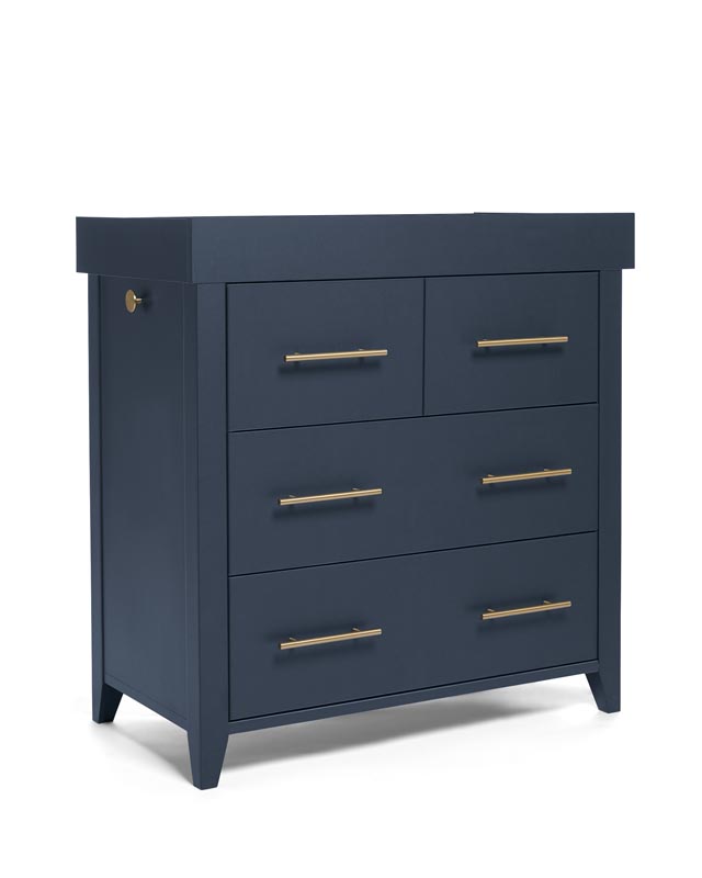 Mamas & Papas Set - Melfi Bed, Dresser and Wardrobe - Midnight Blue