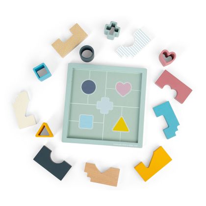 Wooden puzzle with silicone shapes - BIGJIGS