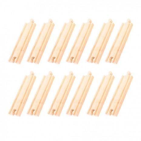 Bigjigs - Set of 12 wooden rails - Medium straight