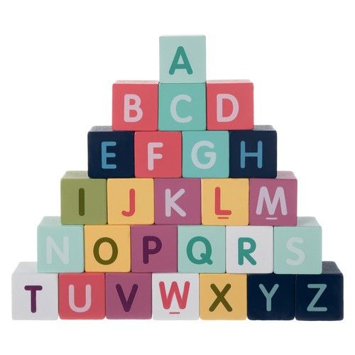 Large wooden set for children with cubes, puzzle and constructor