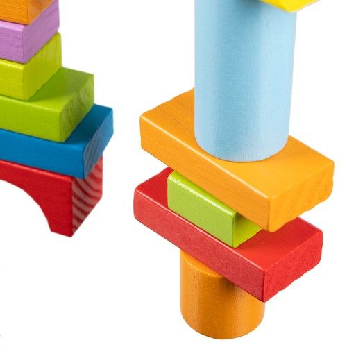 Wooden blocks - 100 pieces - Kruzzel