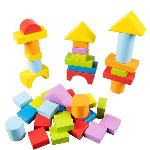 Wooden blocks - 100 pieces - Kruzzel