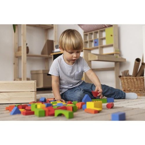 Wooden blocks - 100 pieces - Kruzzel
