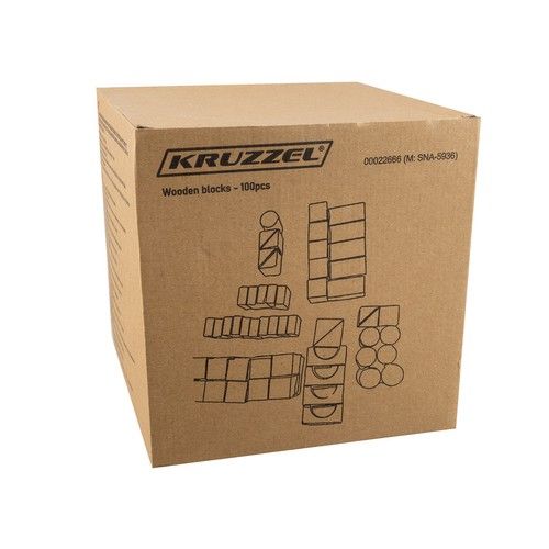 Wooden blocks - 100 pieces - Kruzzel