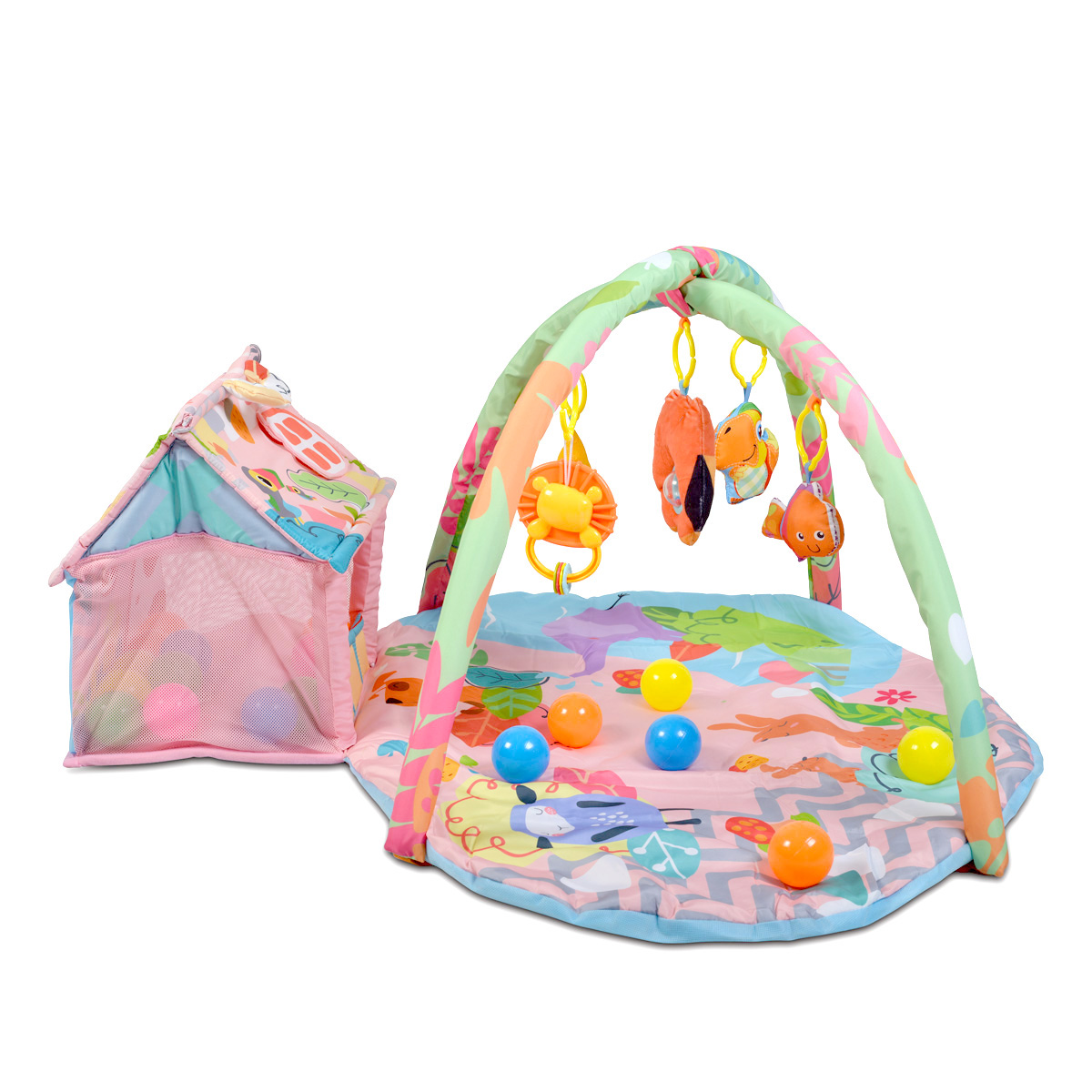 Play mat Happy Farm pink