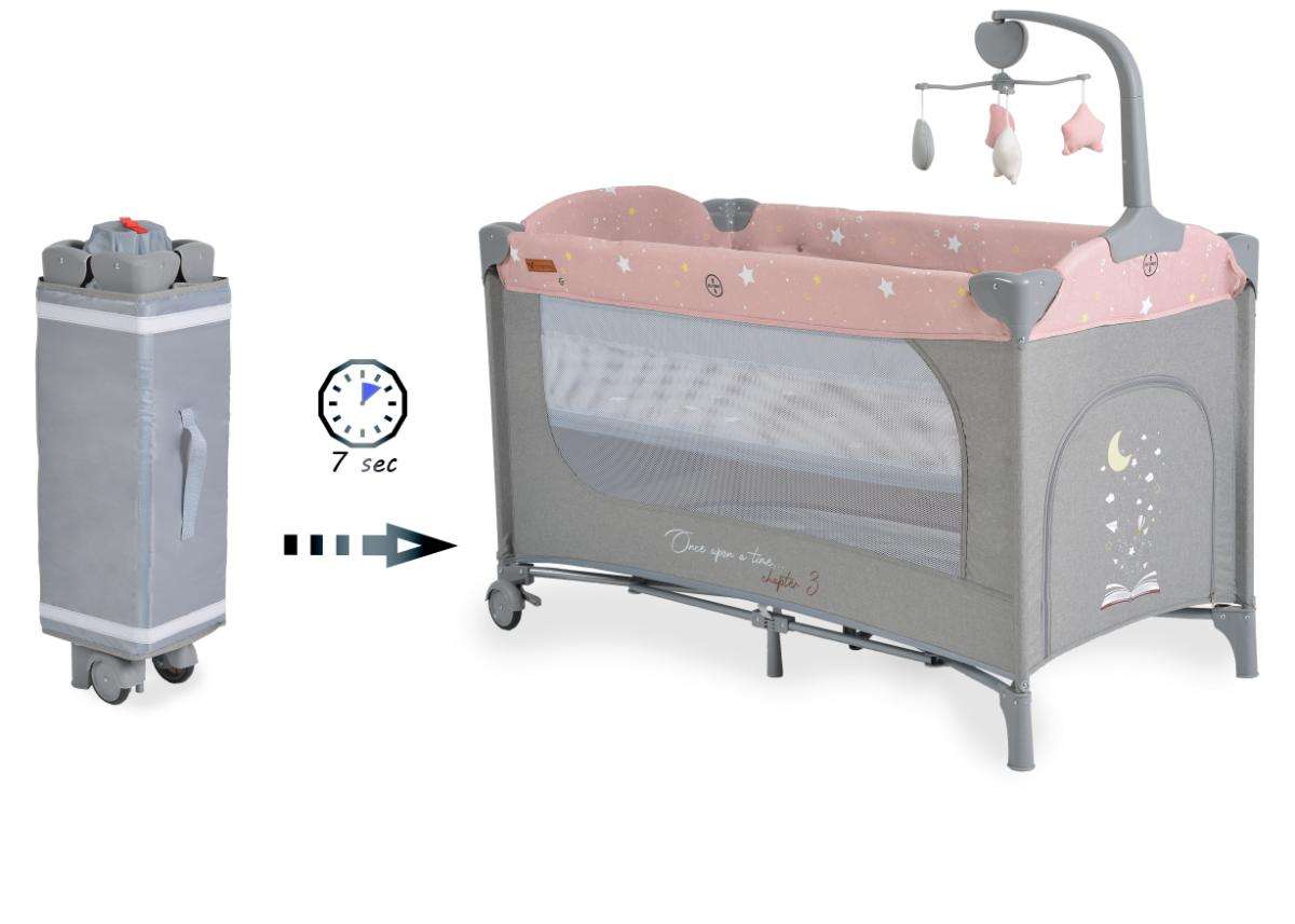Folding cot Once upon a time 3 pink