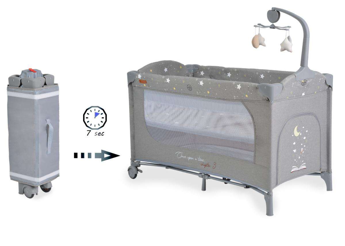 Baby crib Once upon a time 3 gray