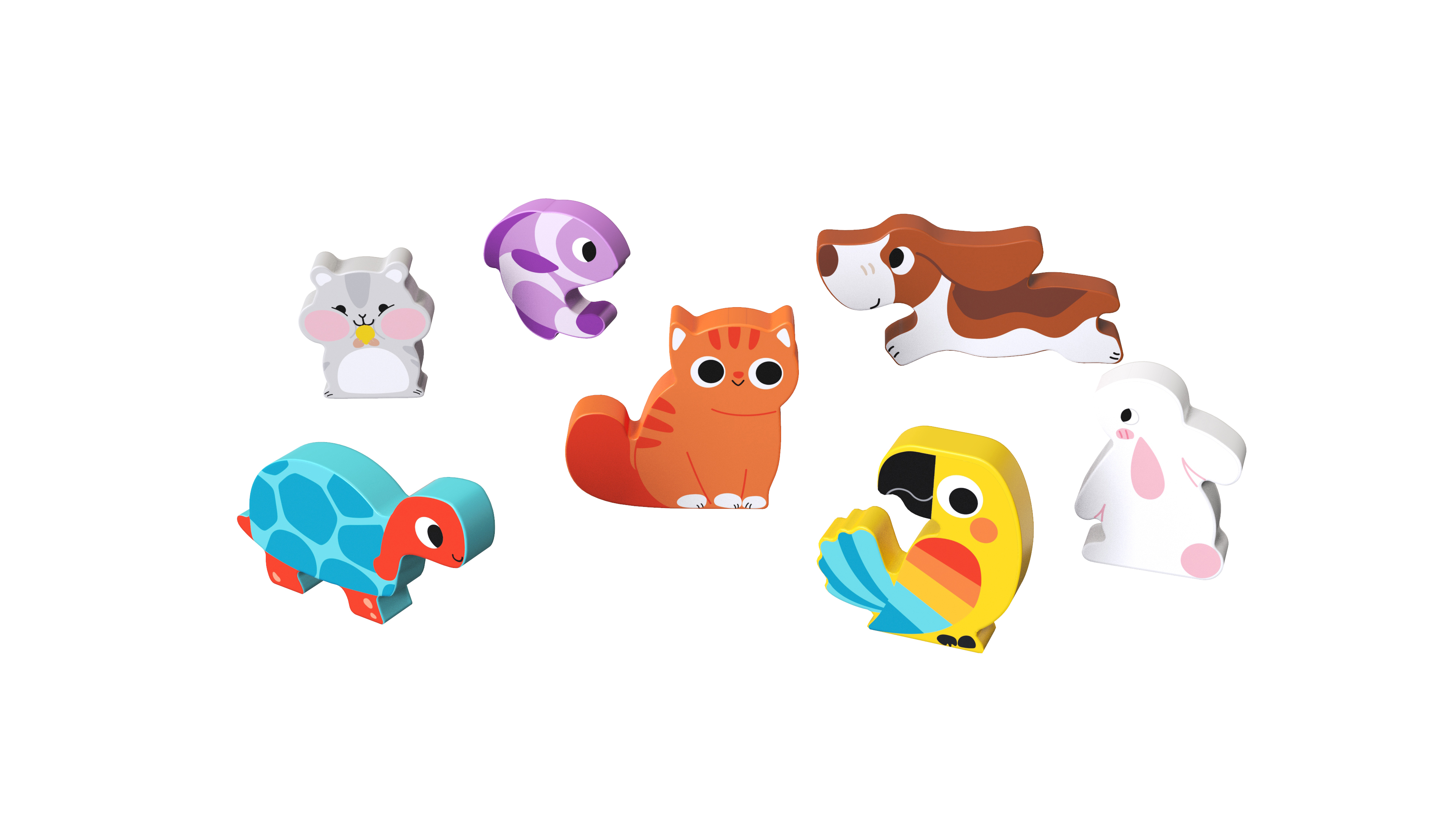 Tooky Toy TH635 Chunky puzzle pet 8 pcs