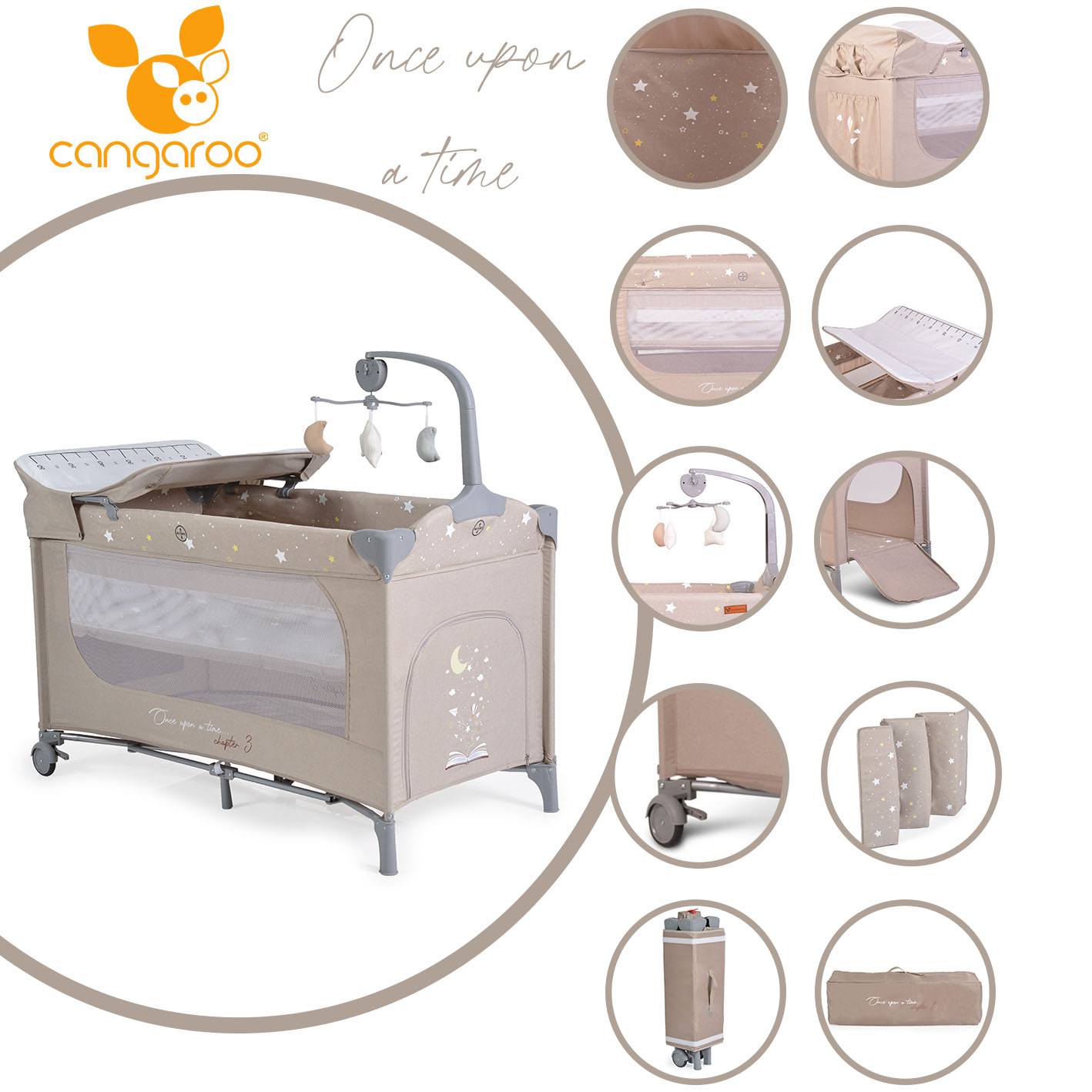 Folding cot Once upon a time 3 beige