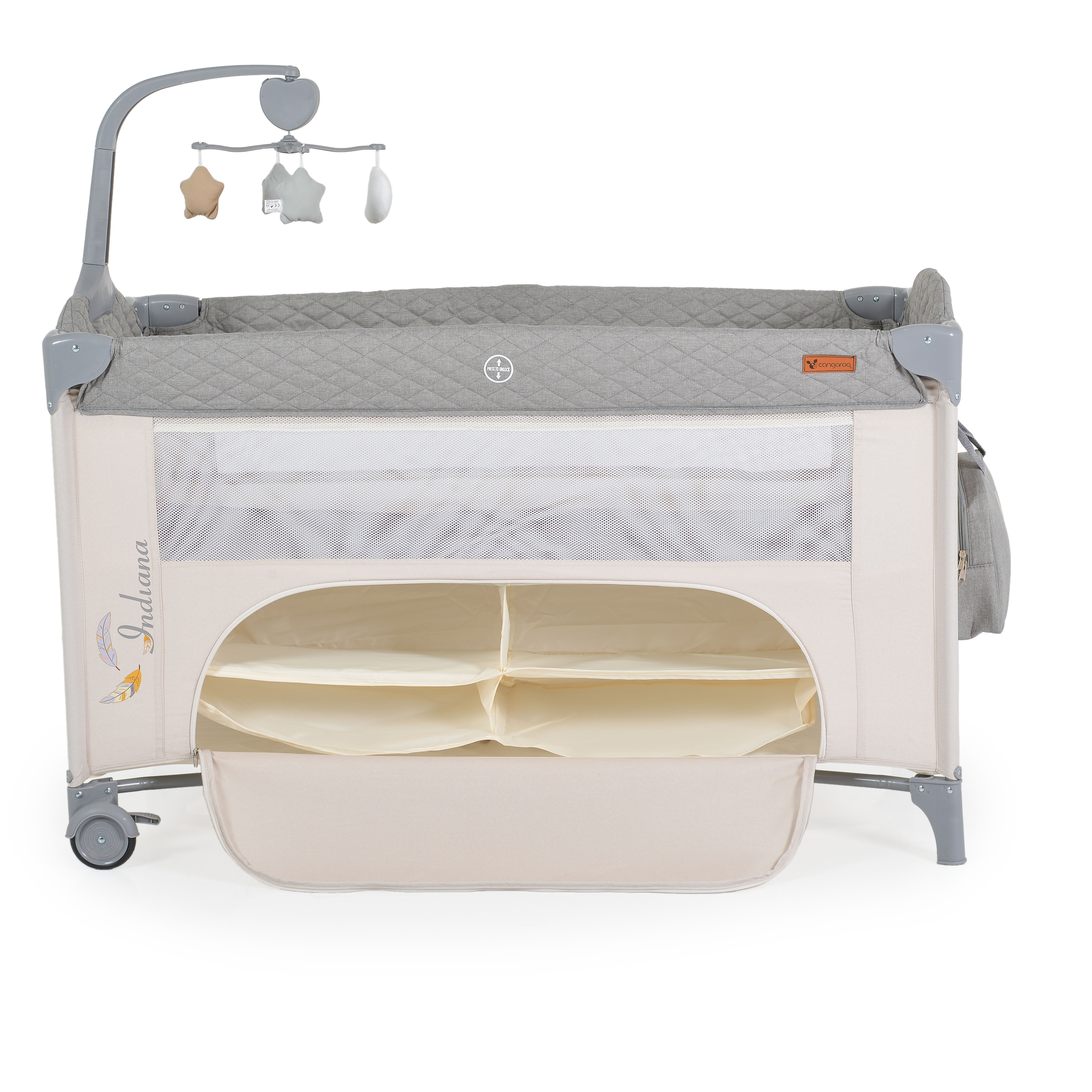 Folding cot Indiana gray