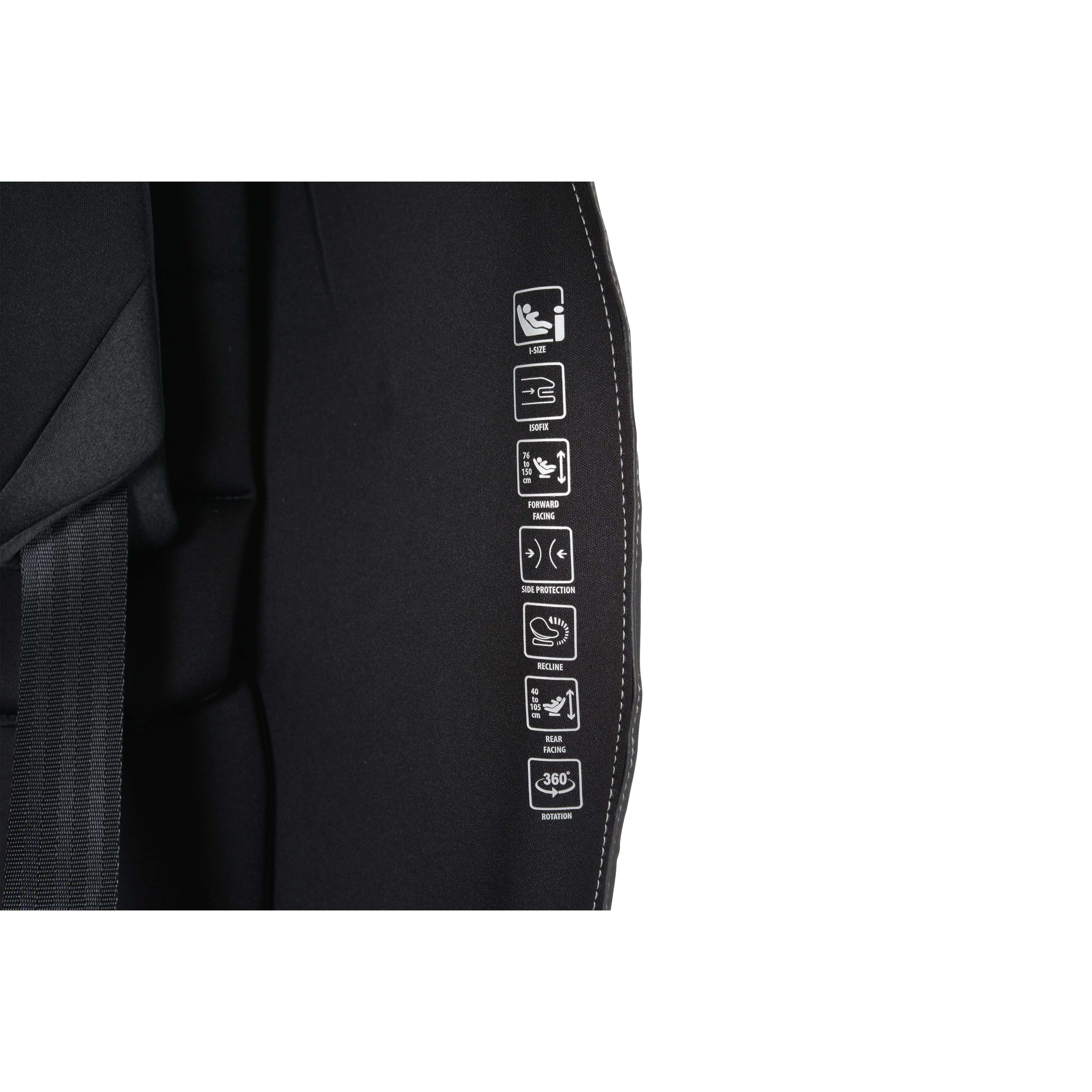 Стол за кола Castor с опция сън 40-150см черен