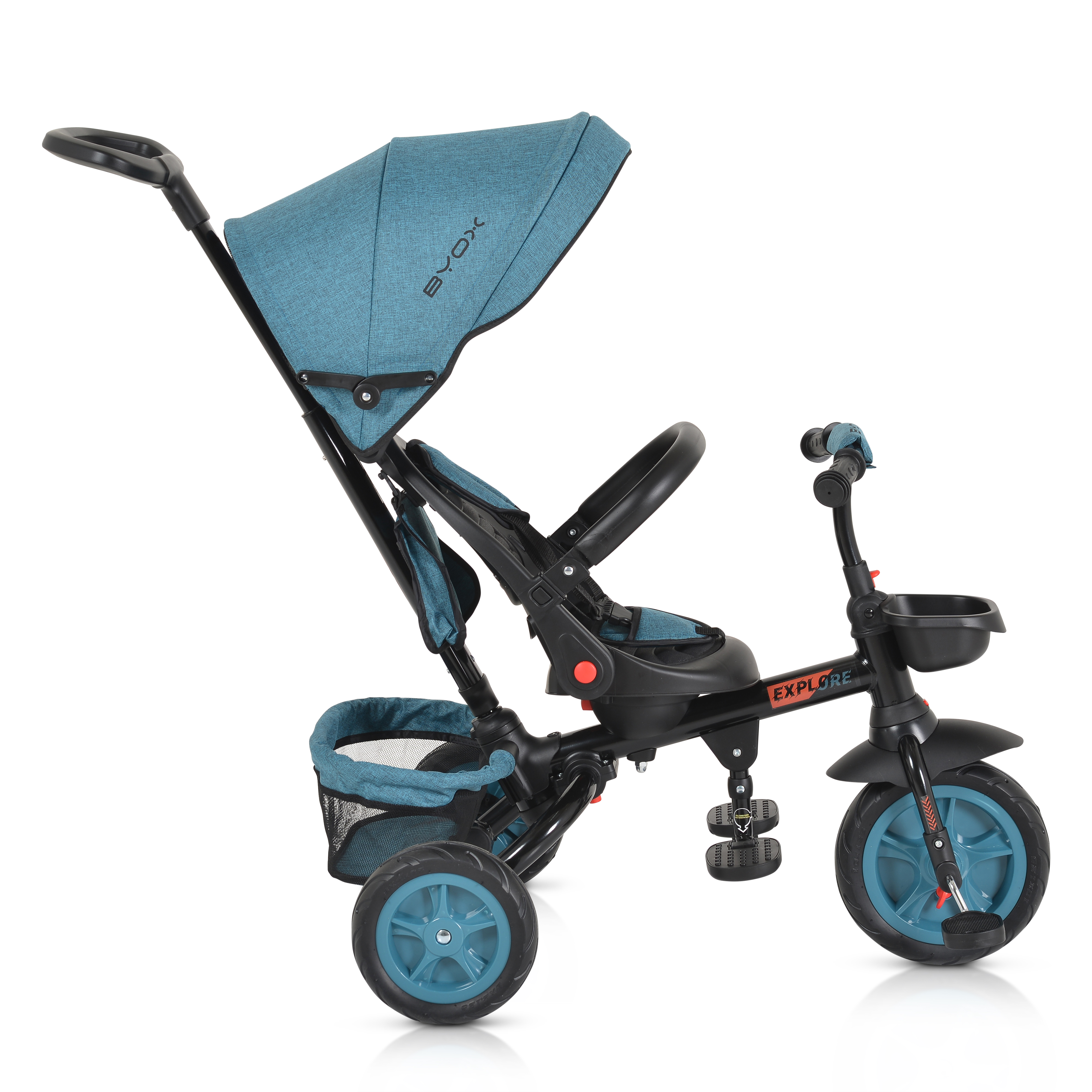 Tricycle Explore with foldable handlebar turquoise