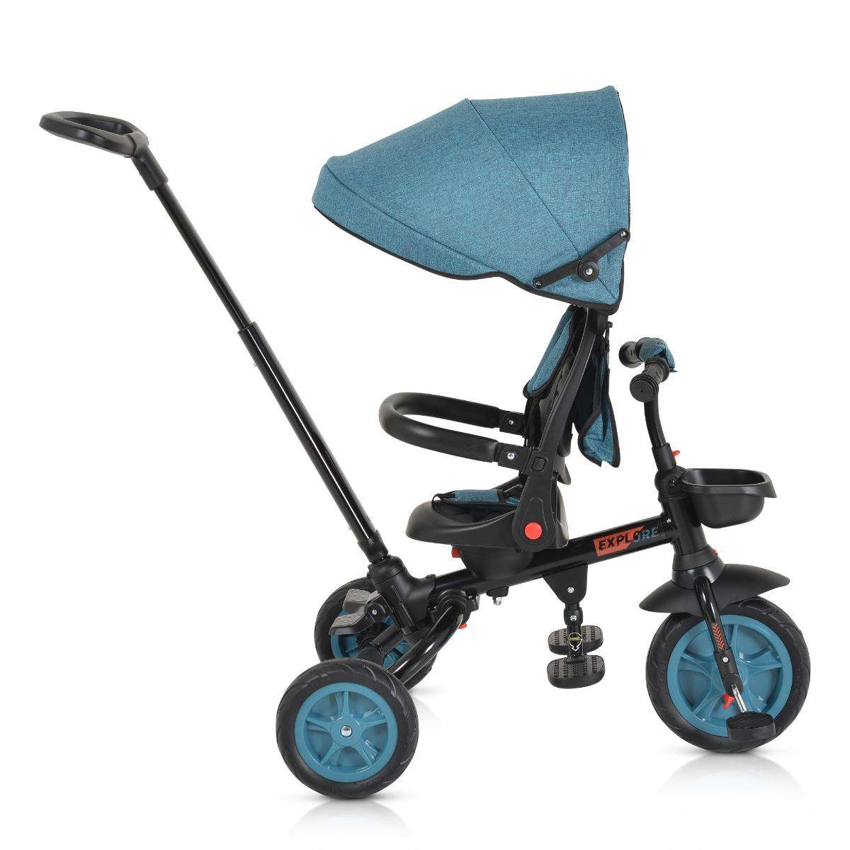 Tricycle Explore with foldable handlebar turquoise