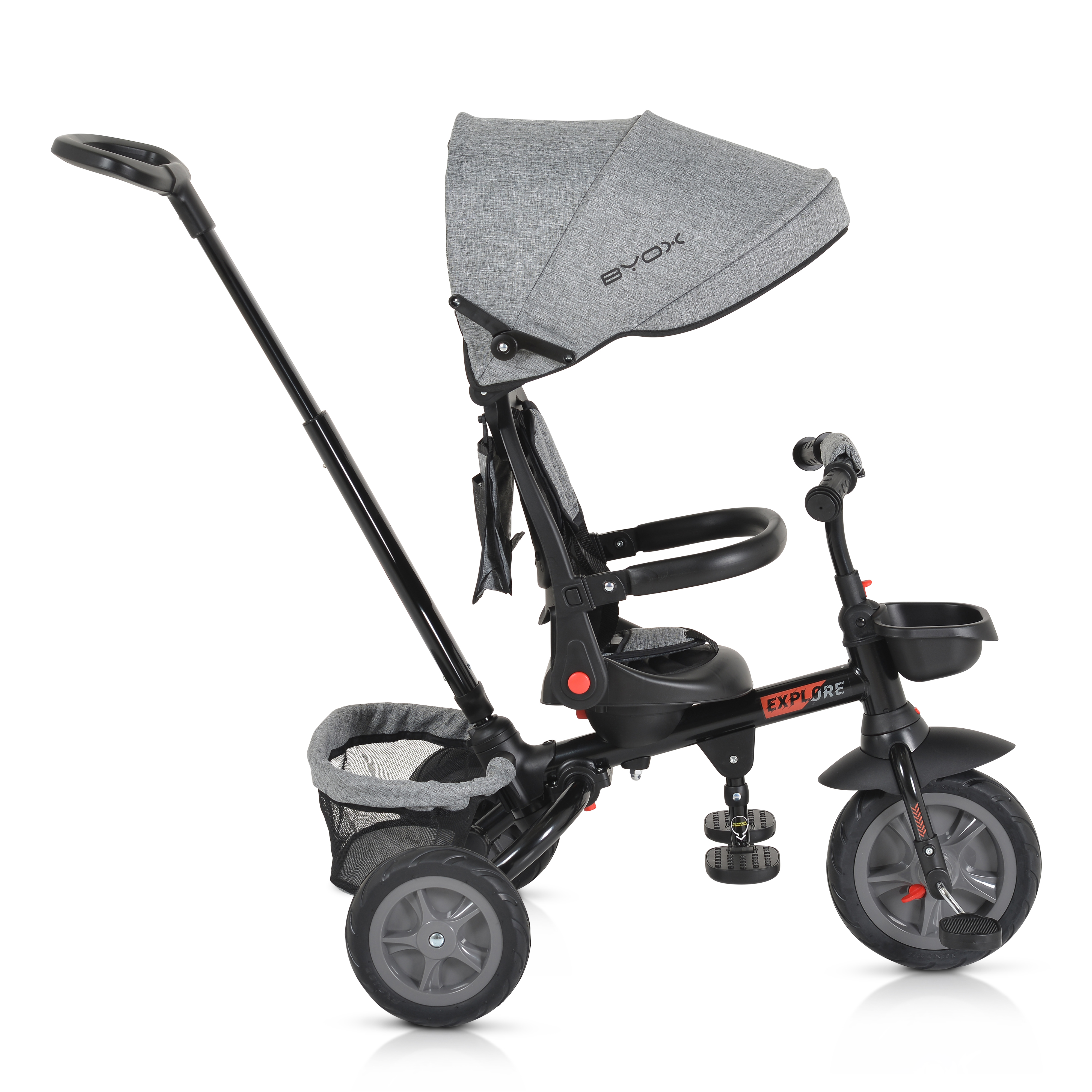Tricycle Explore with foldable handlebar grey