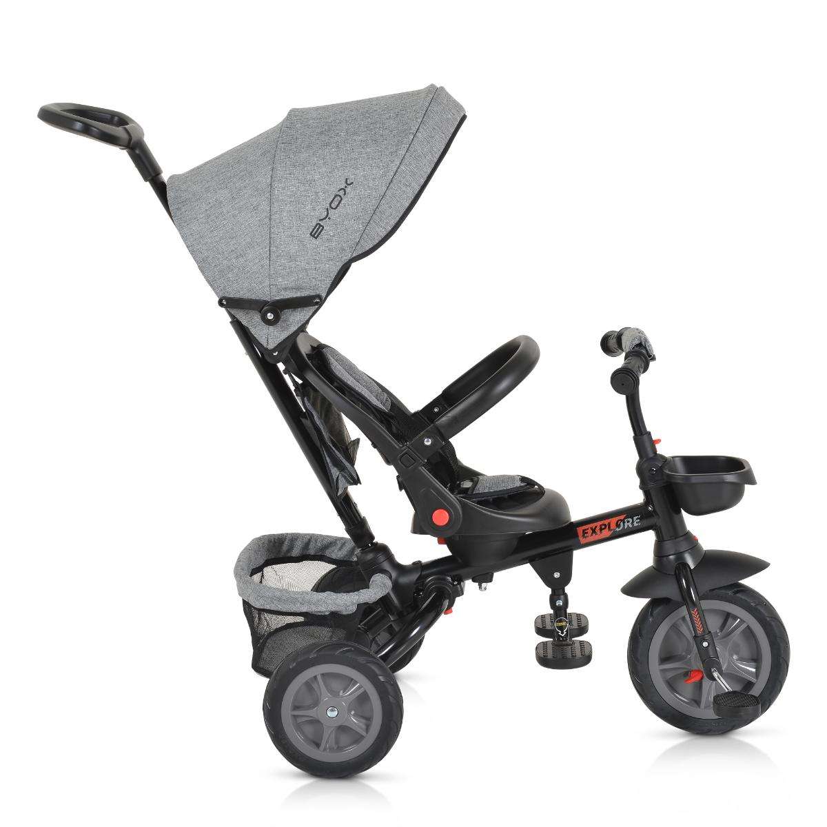 Tricycle Explore with foldable handlebar grey