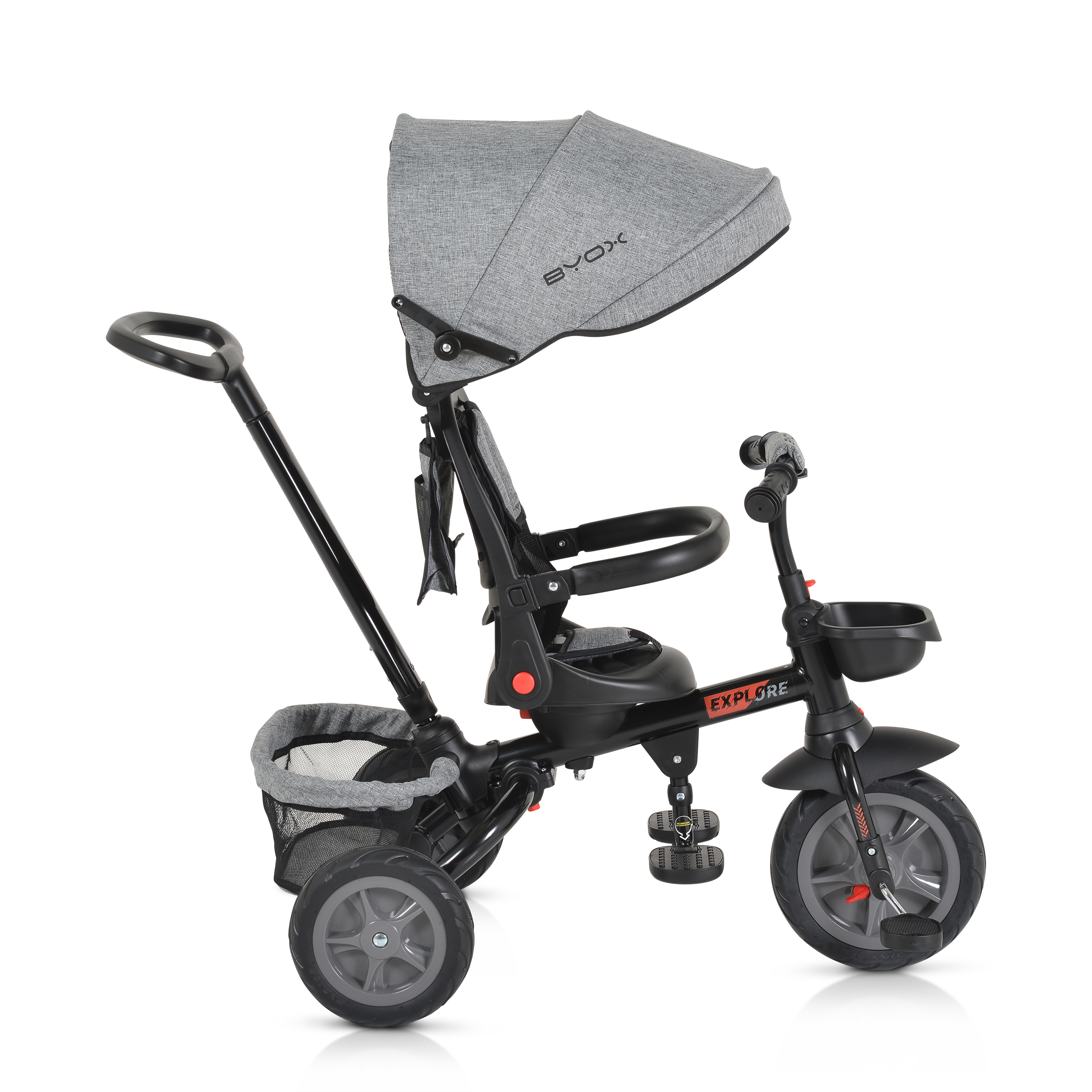Tricycle Explore with foldable handlebar grey