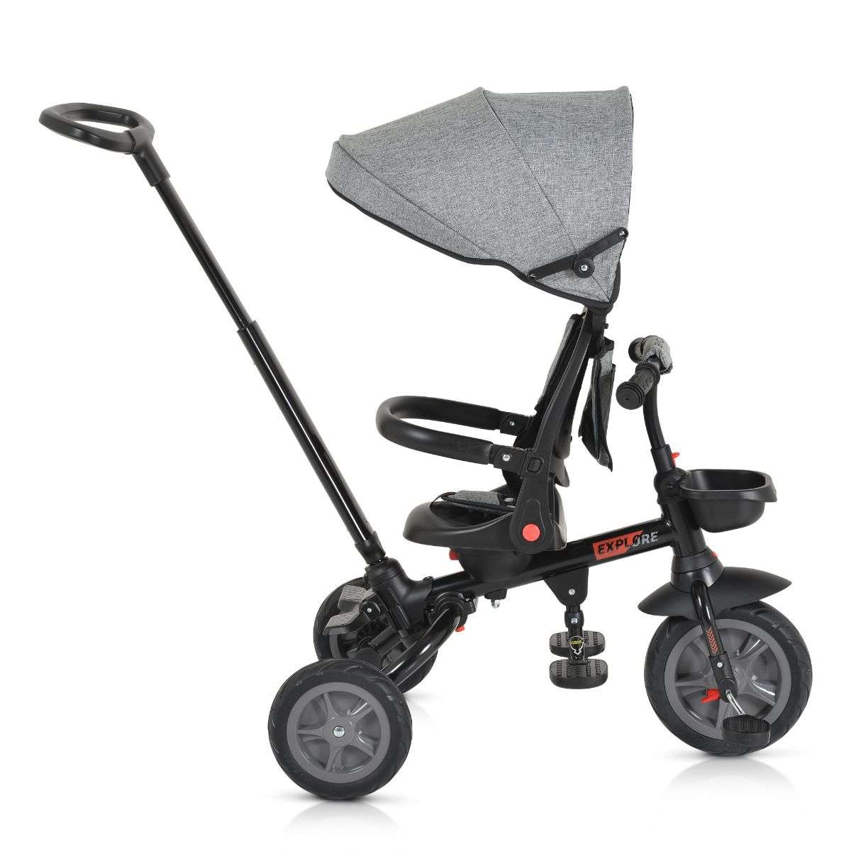 Tricycle Explore with foldable handlebar grey