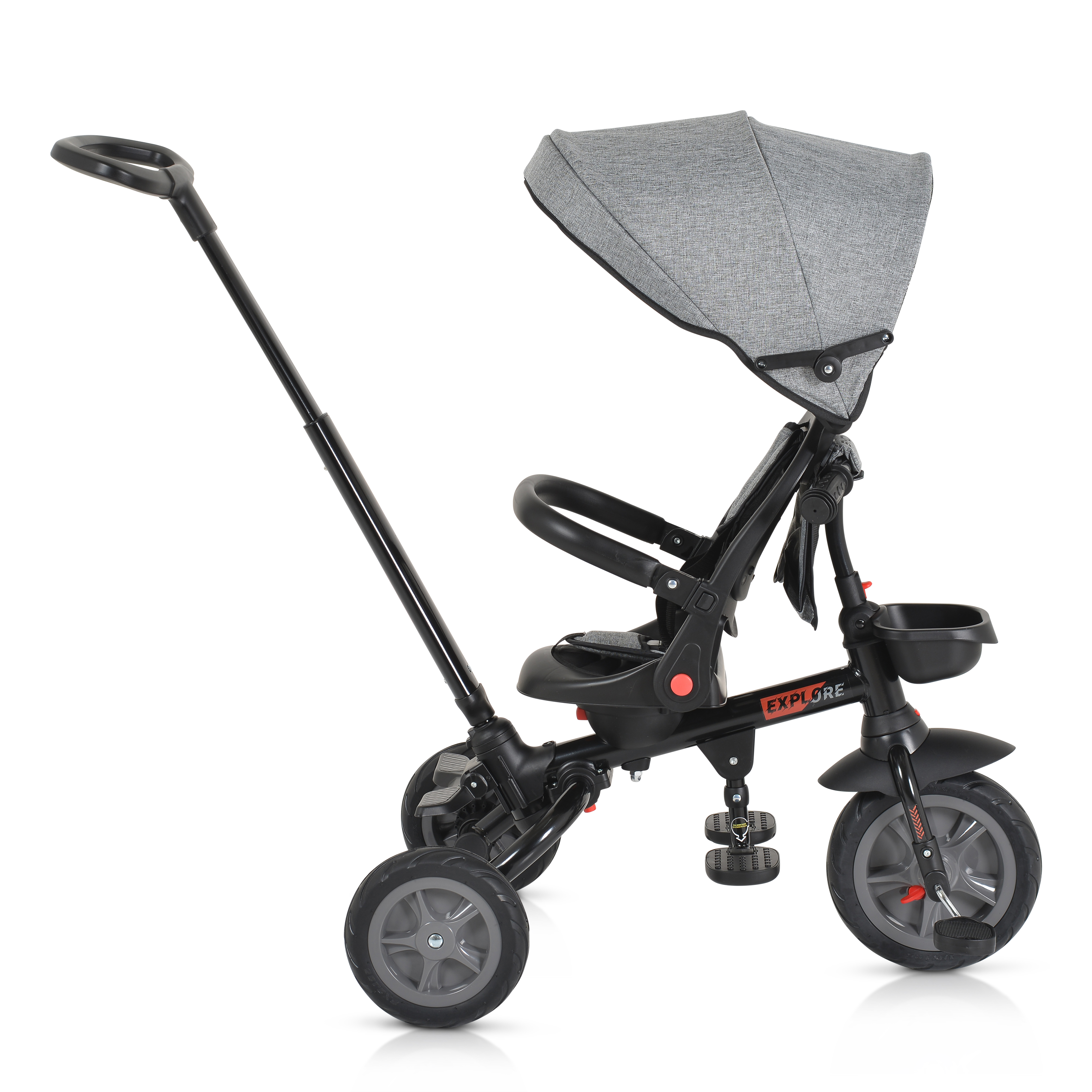 Tricycle Explore with foldable handlebar grey