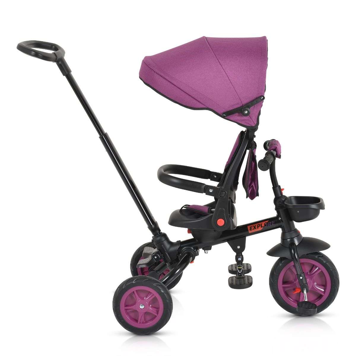Tricycle Explore with foldable handlebar purple