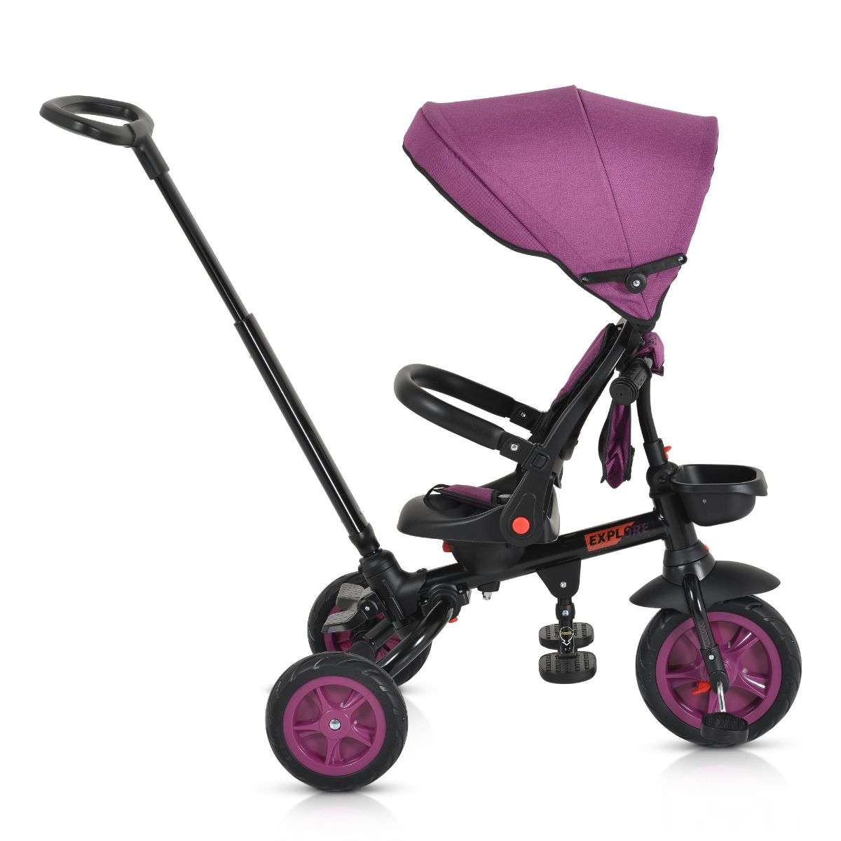 Tricycle Explore with foldable handlebar purple