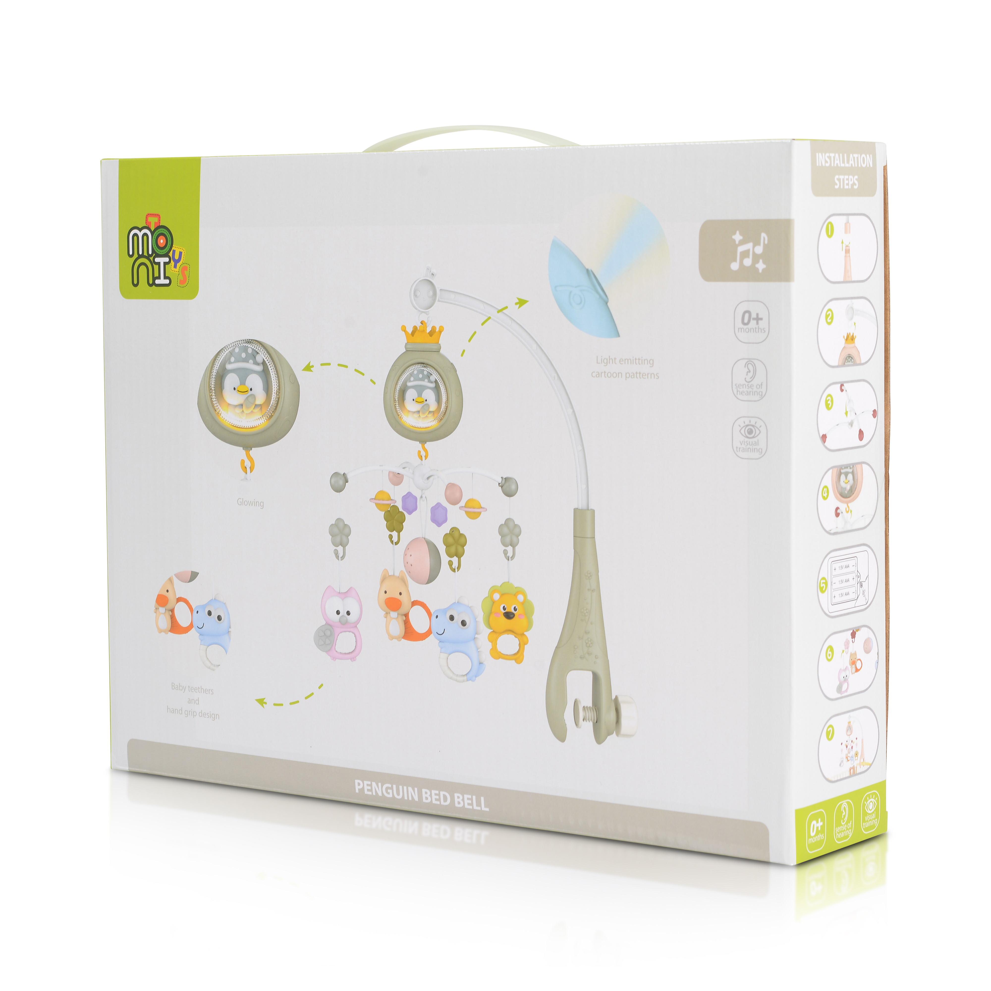 Baby bed bell Penguin pink