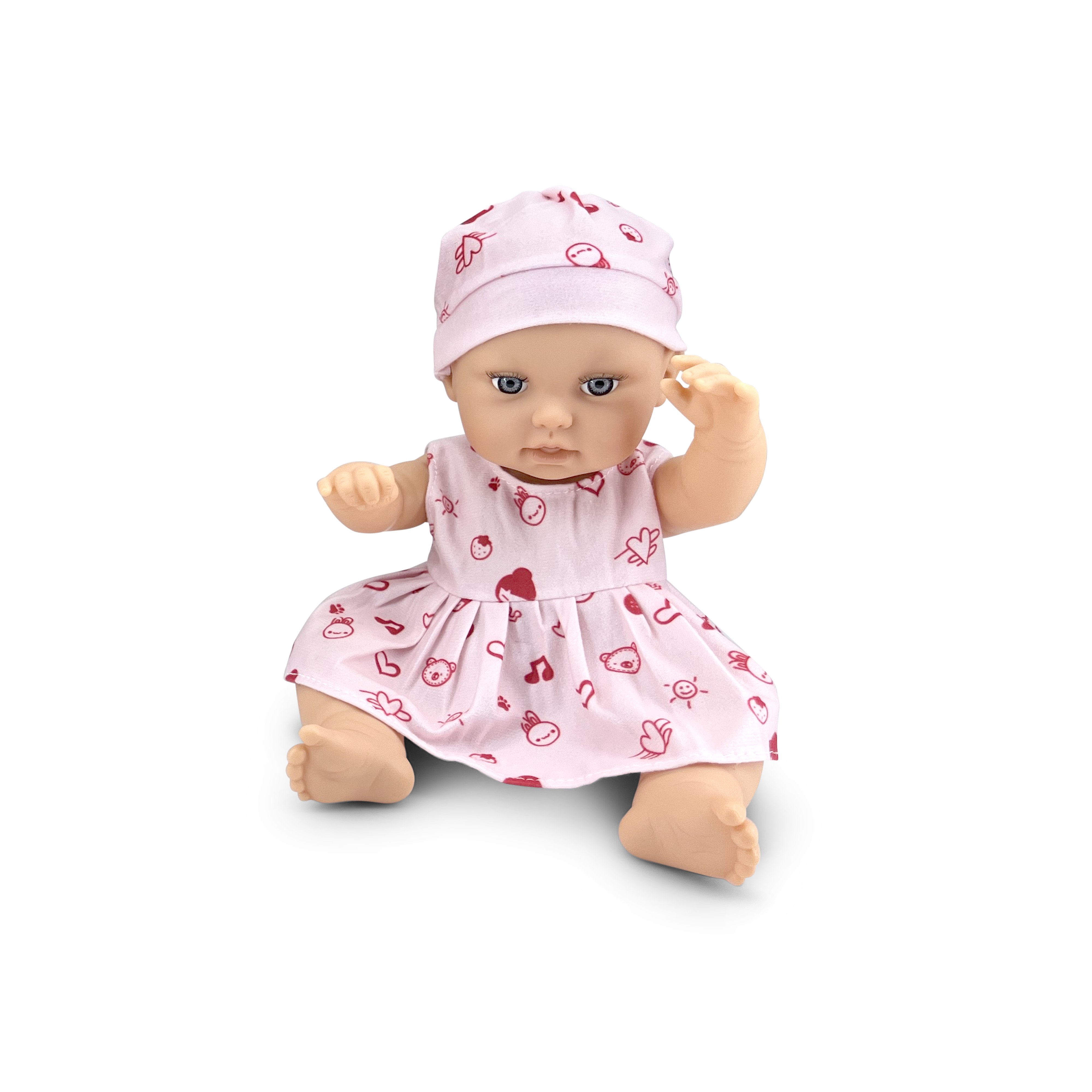 Doll 30 cm Bear & Baby with pink dress LS1255-7