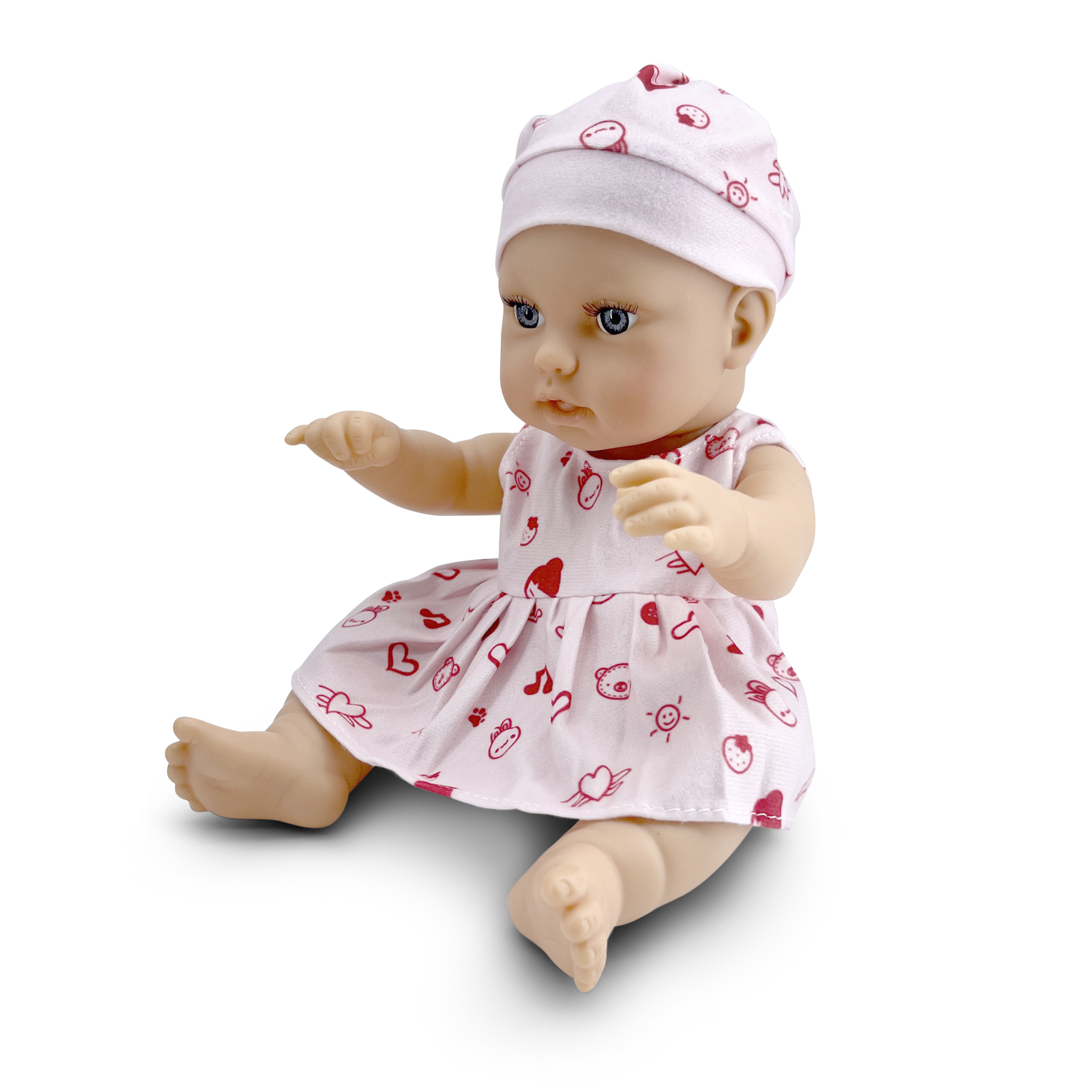 Doll 30 cm Bear & Baby with pink dress LS1255-7