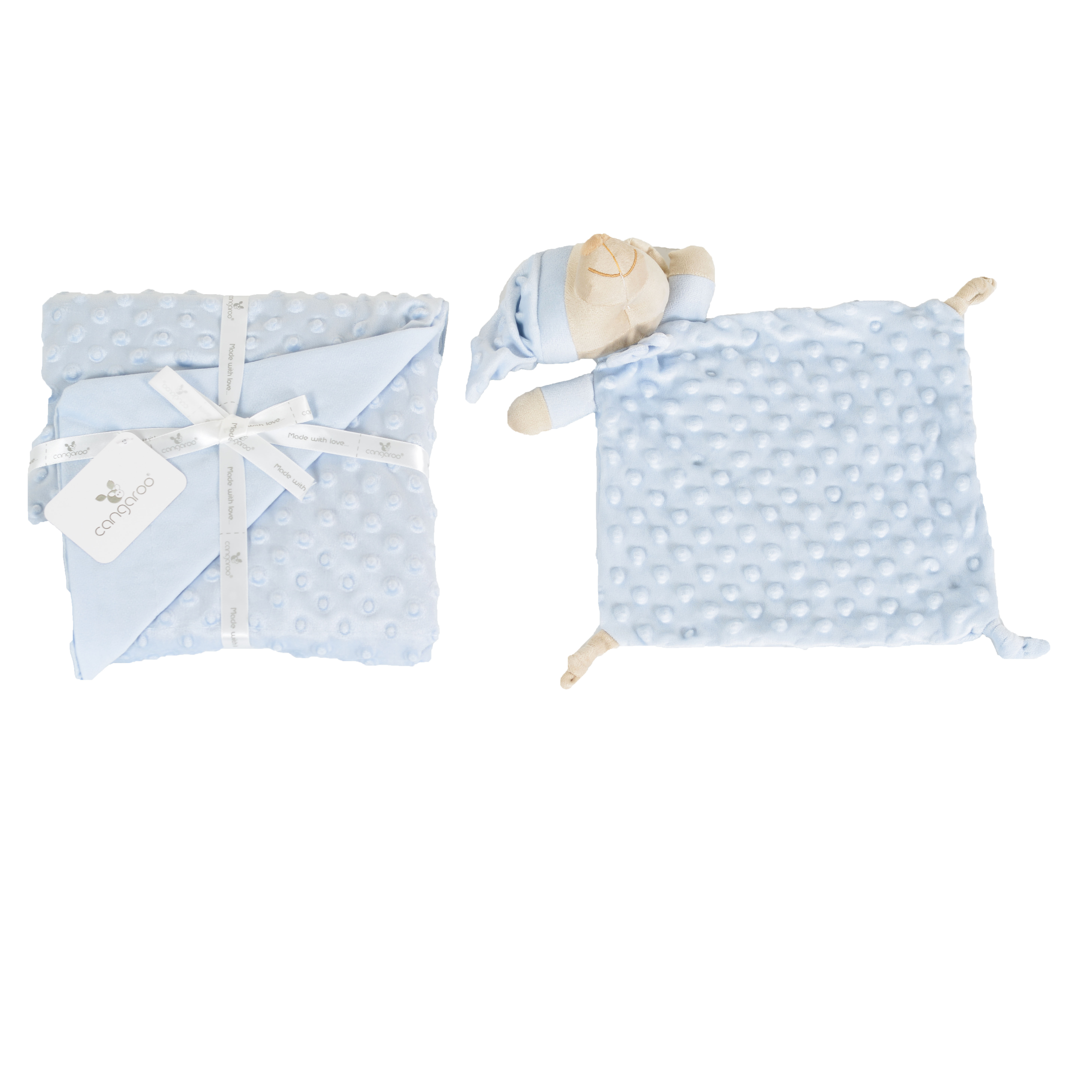 Blanket 75/100 cm with toy Bennie blue