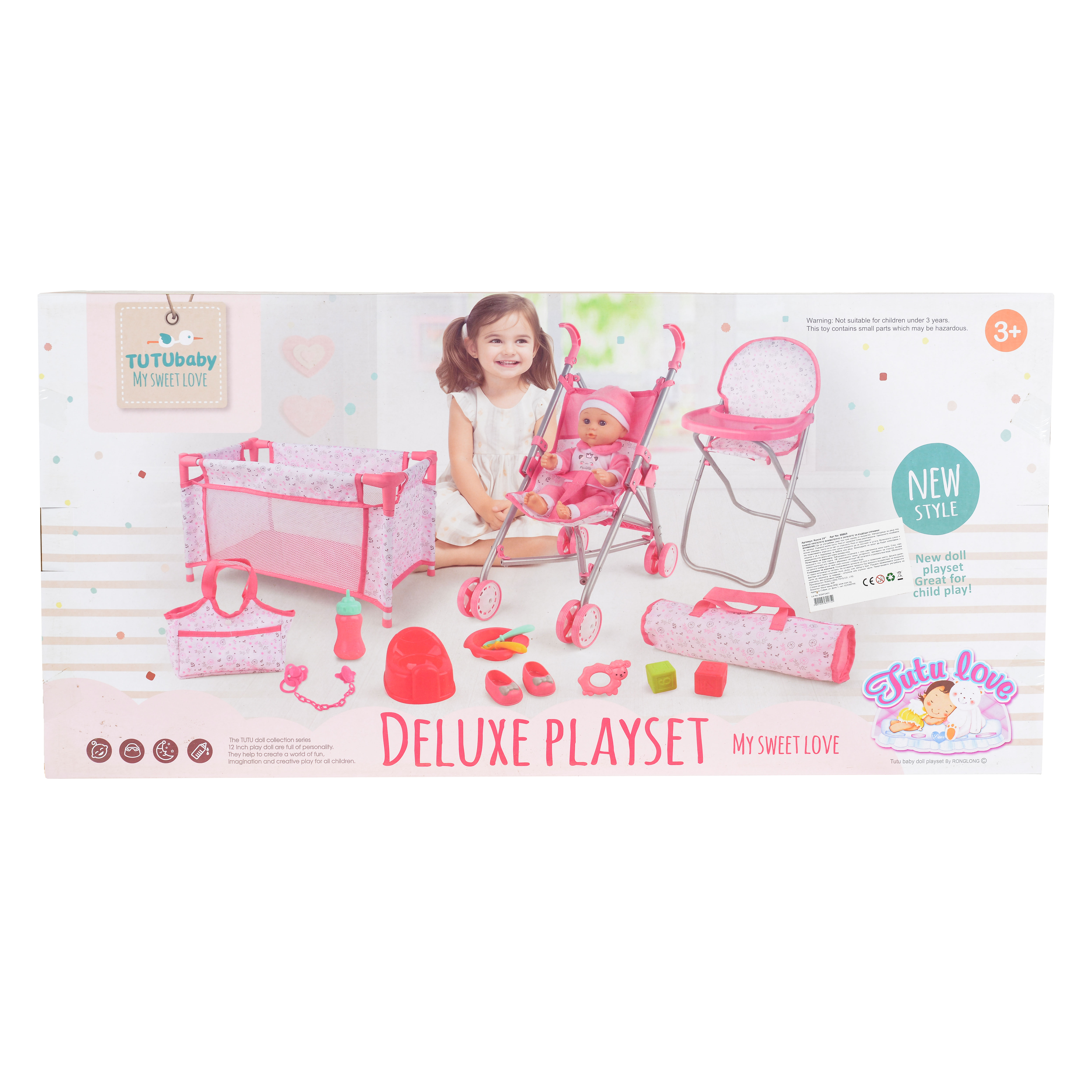 Doll 36cm pink set 88869