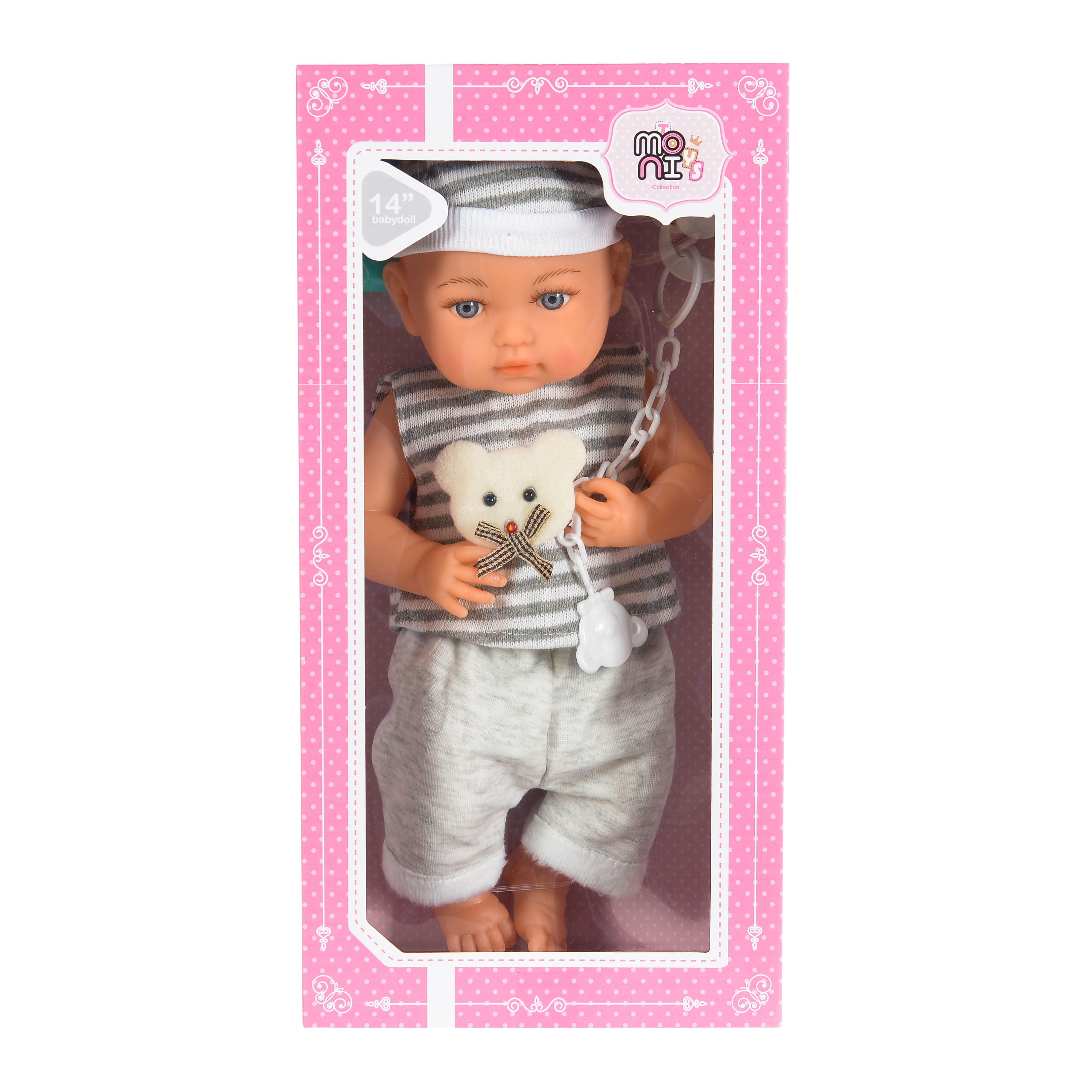 Doll 36cm with pacifier and bottle 6210