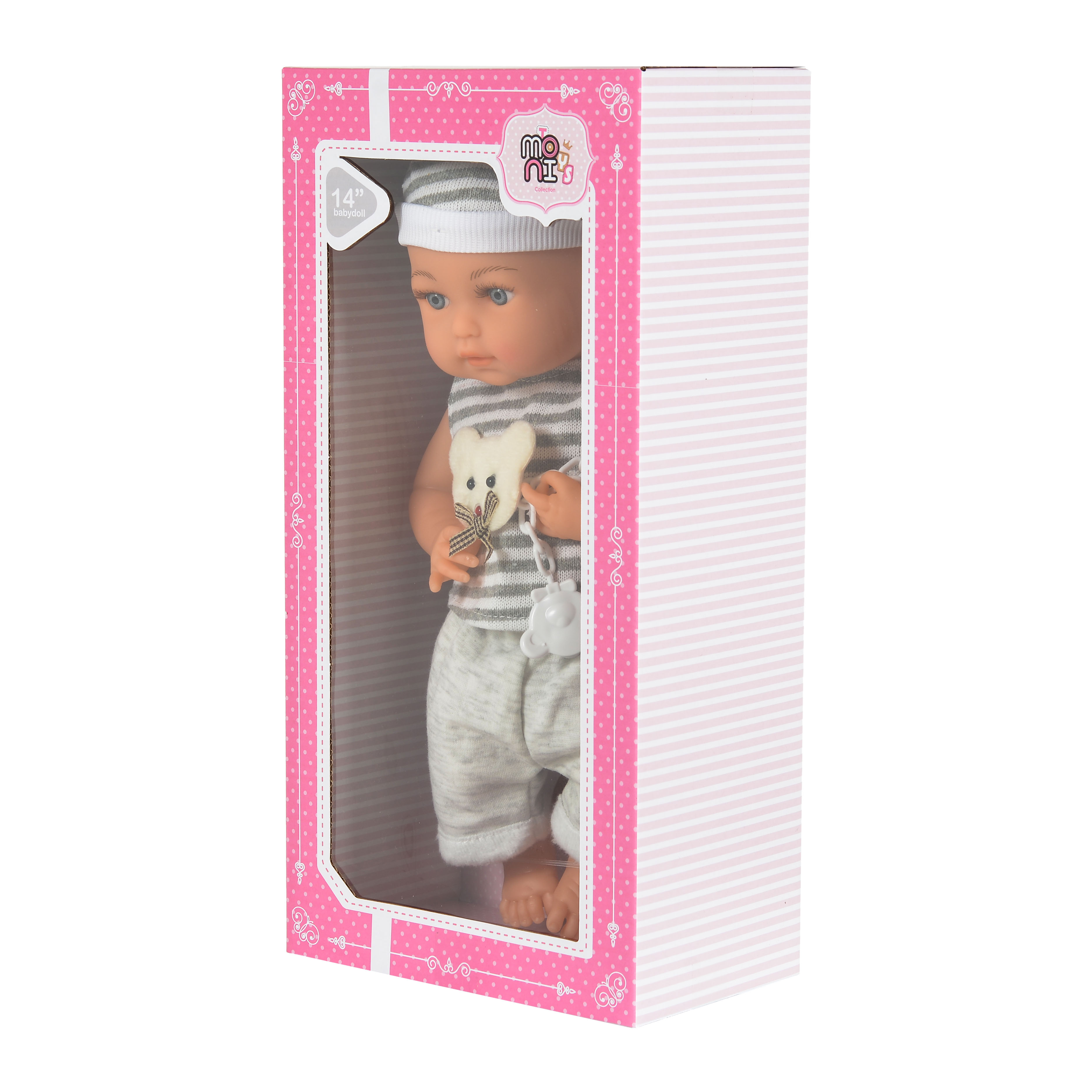 Doll 36cm with pacifier and bottle 6210