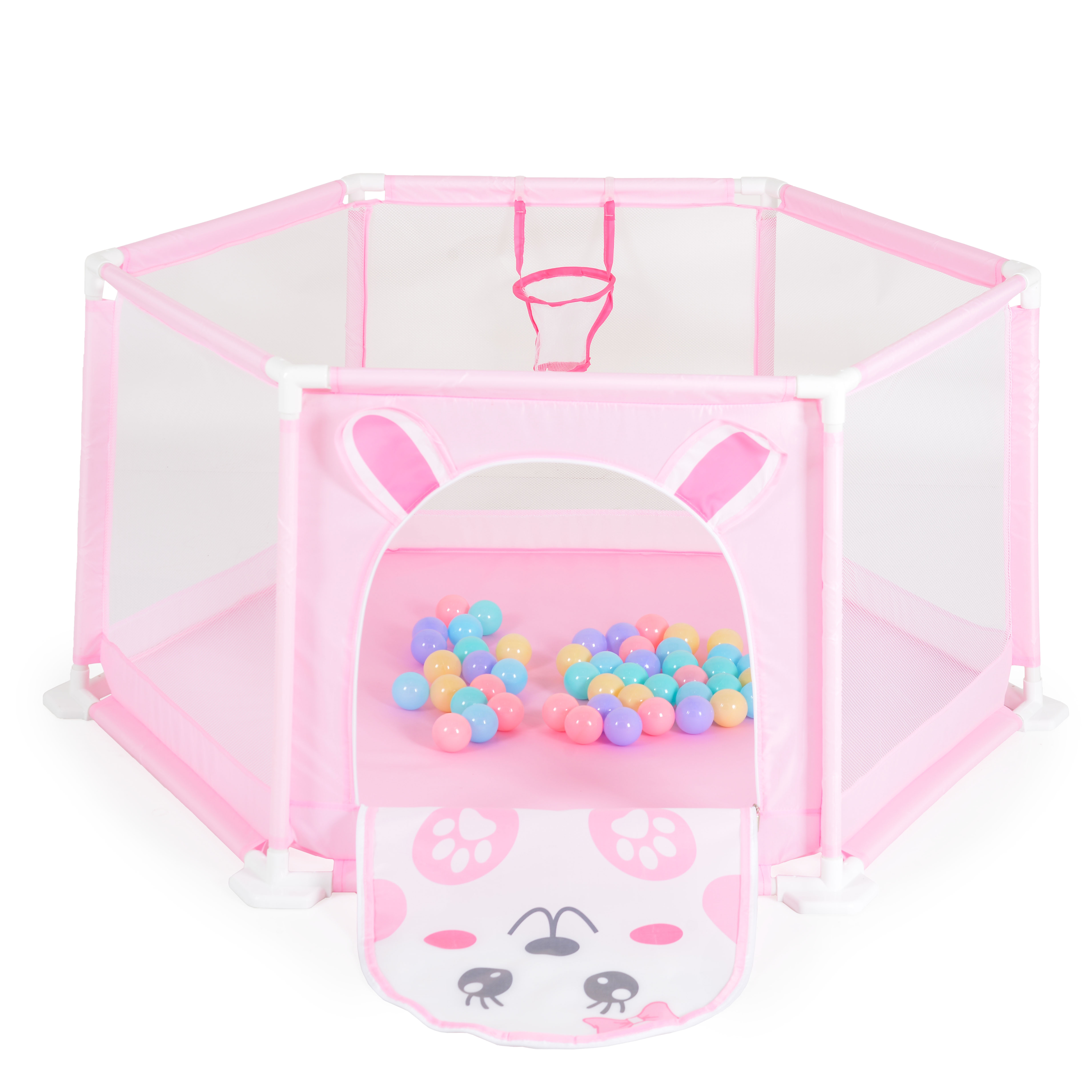 Playpen 146 cm with 50 balls pink - 7061B