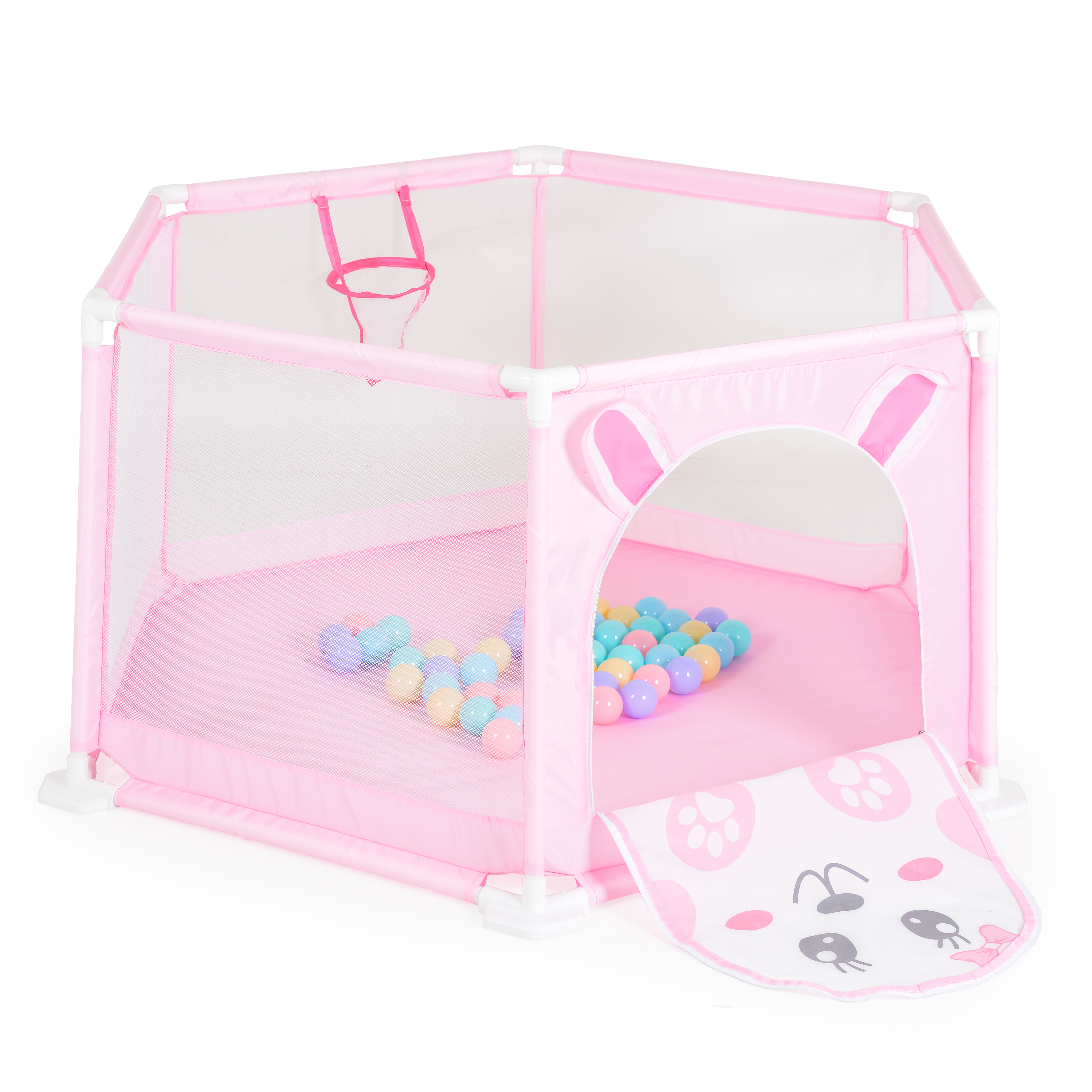Playpen 146 cm with 50 balls pink - 7061B