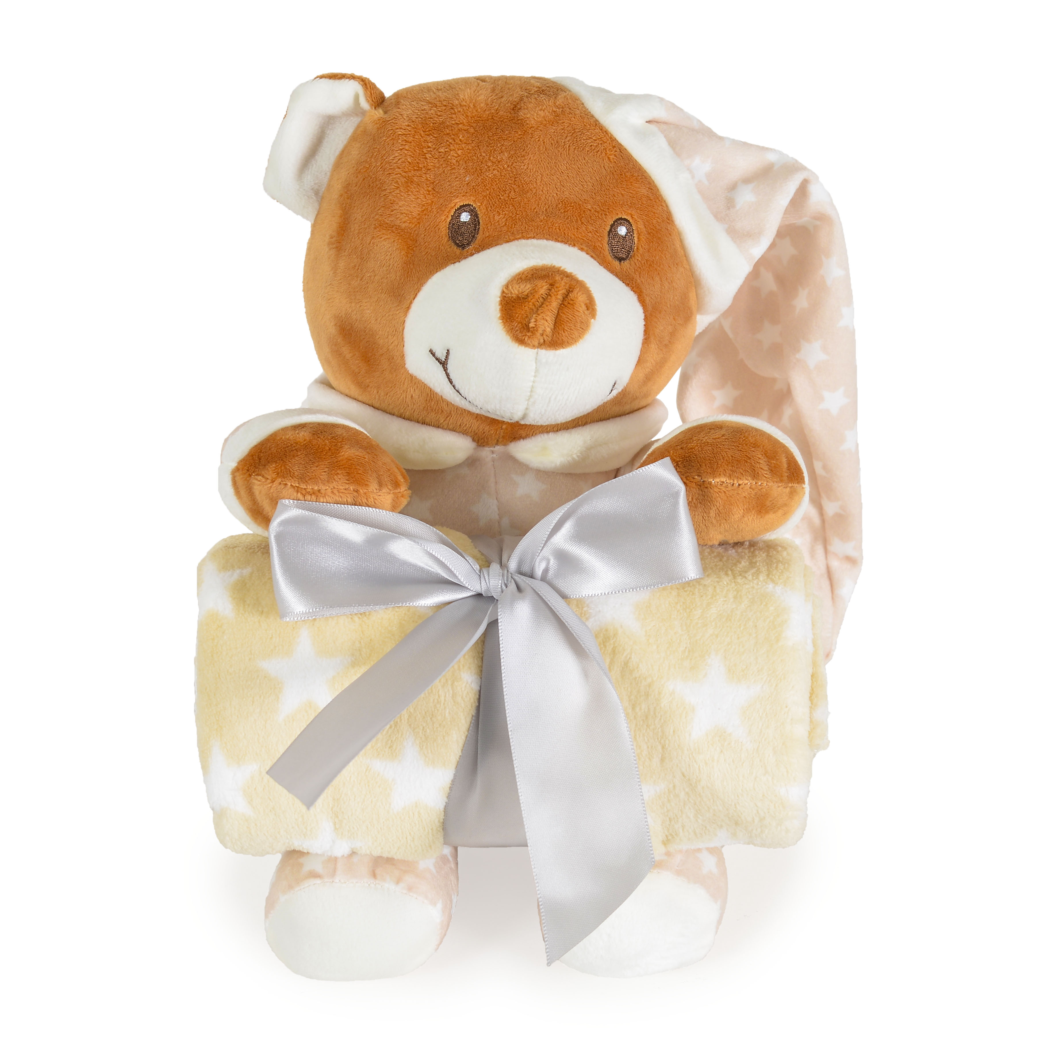 Blanket 90/75 cm with Addie Bear toy beige