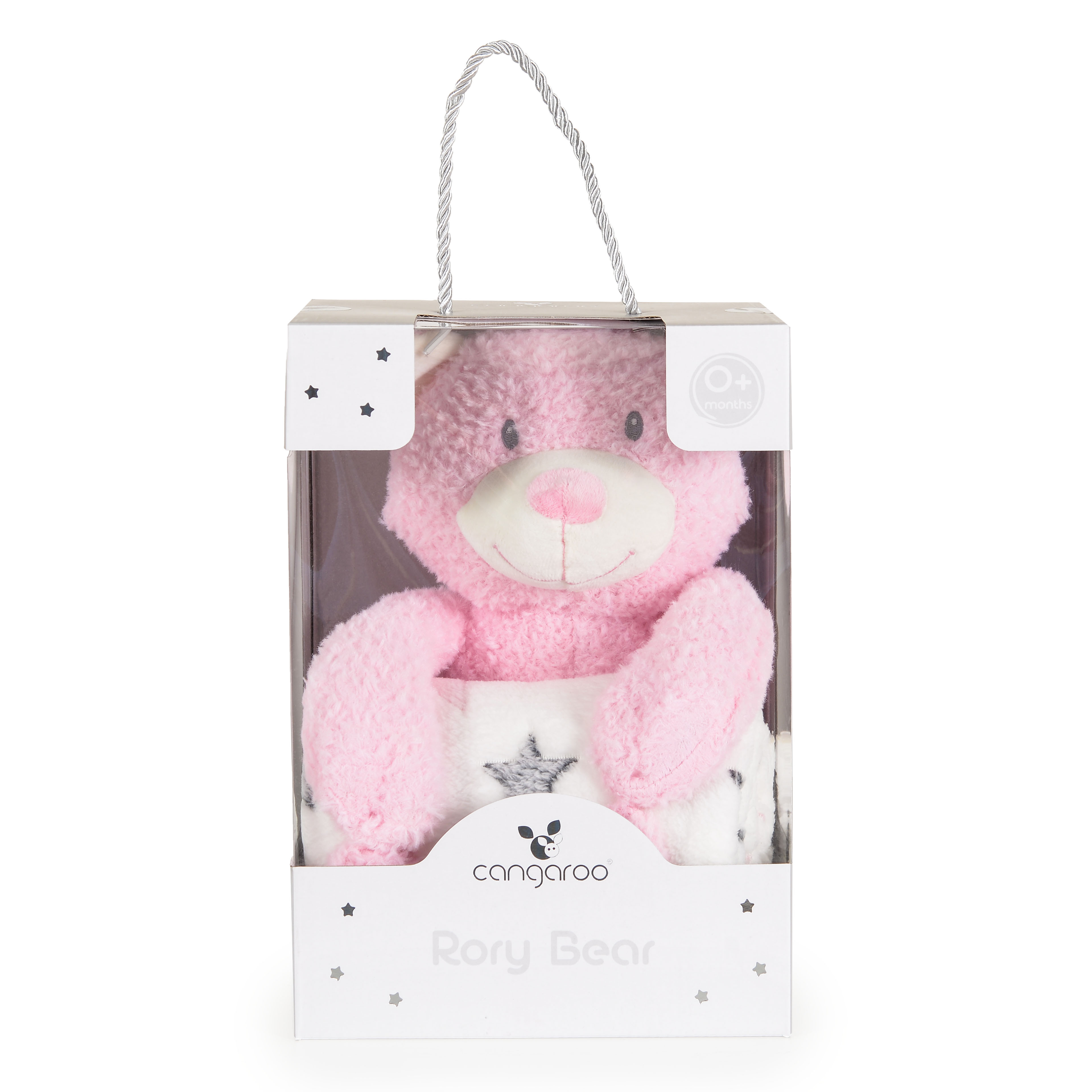 Blanket 90/75 cm with toy Rory Bear pink
