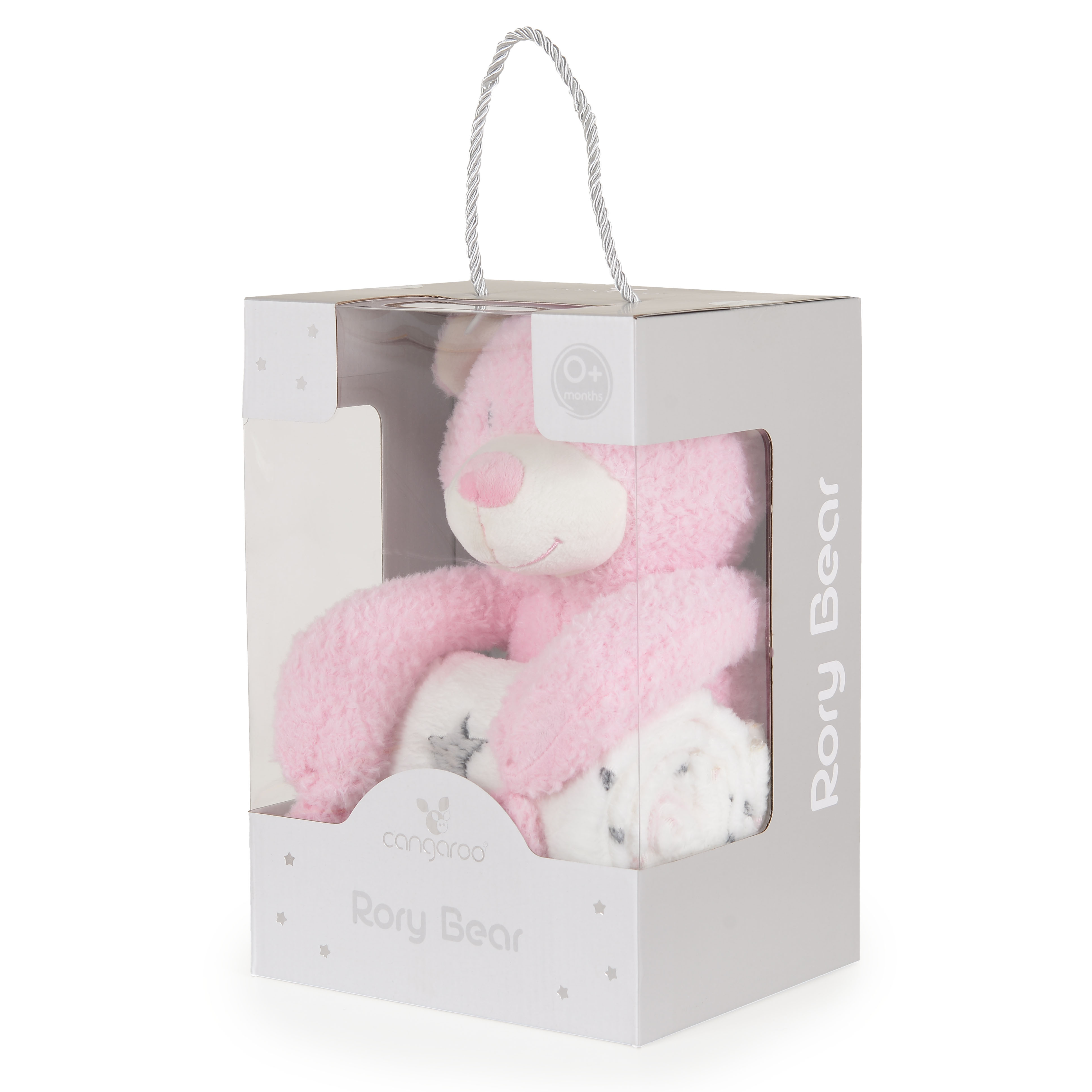 Blanket 90/75 cm with toy Rory Bear pink