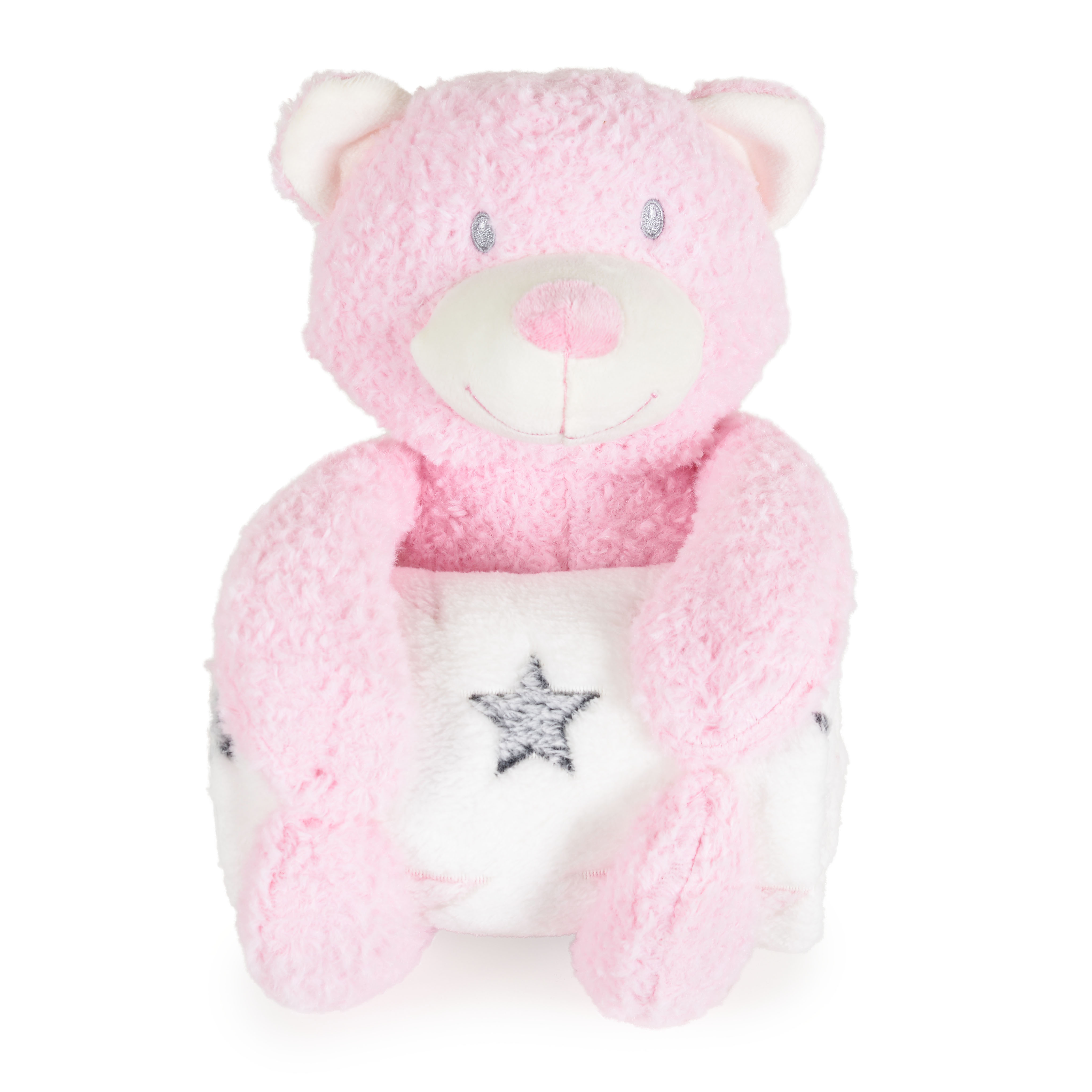 Blanket 90/75 cm with toy Rory Bear pink
