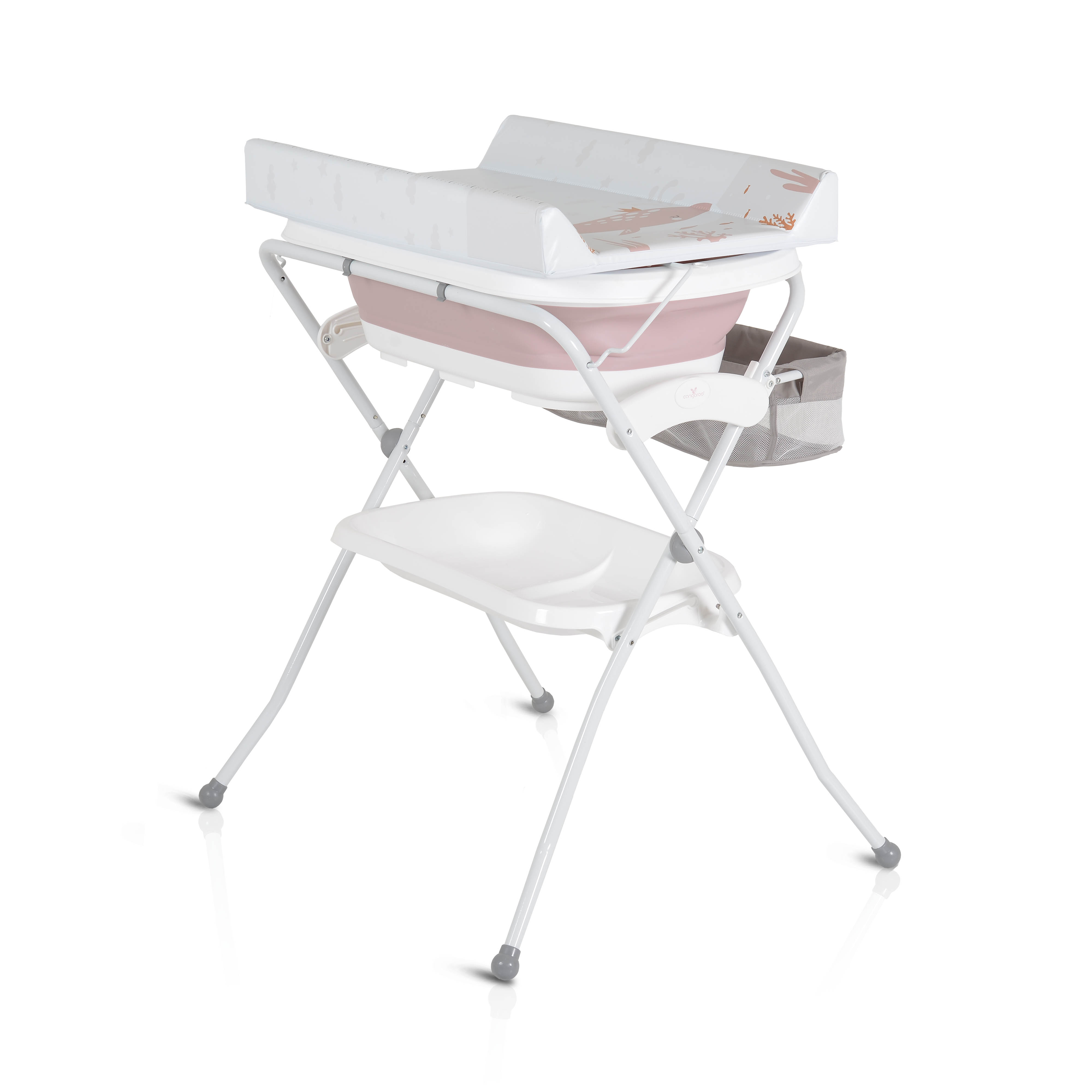 Bathtub with stand and changing mat Como pink