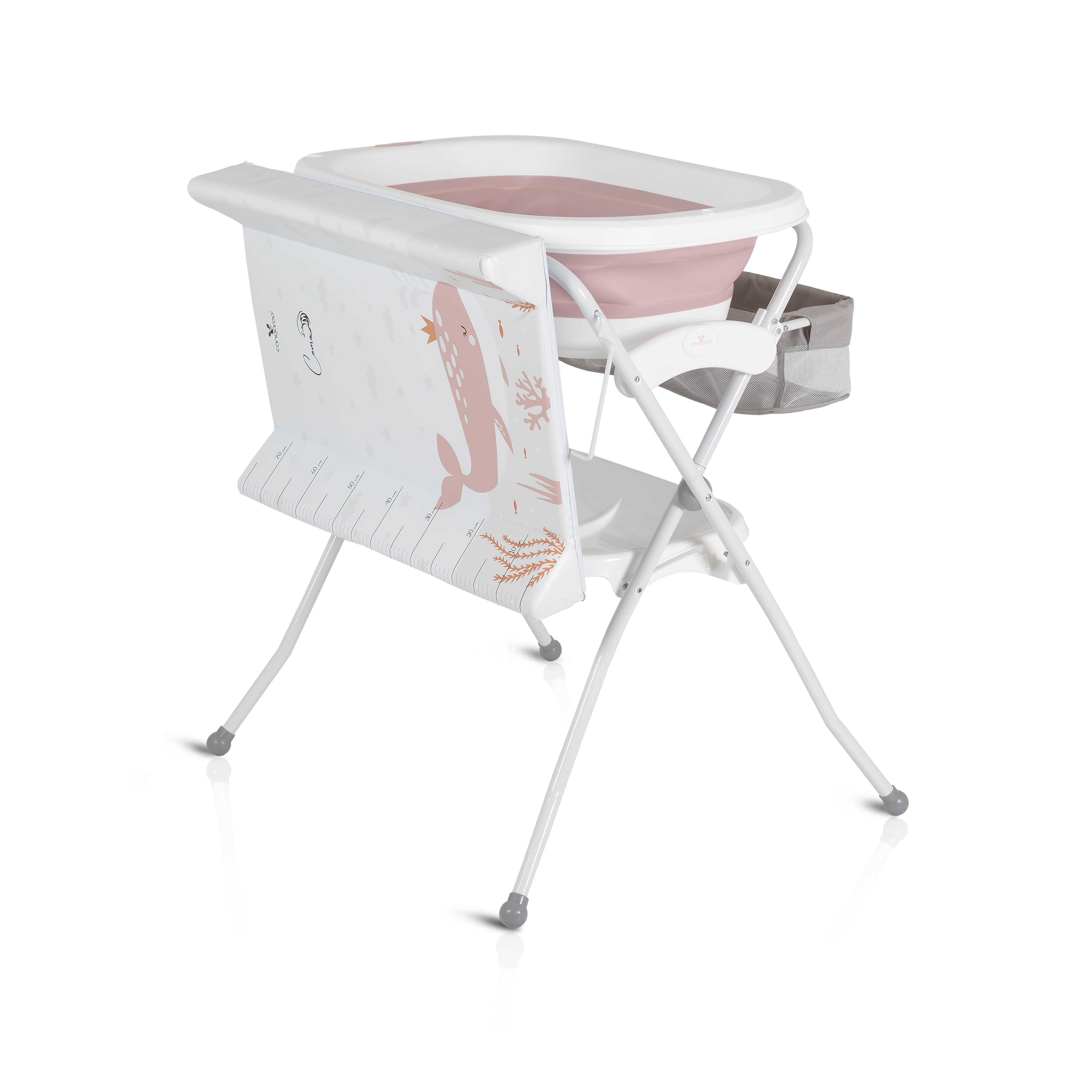 Bathtub with stand and changing mat Como pink