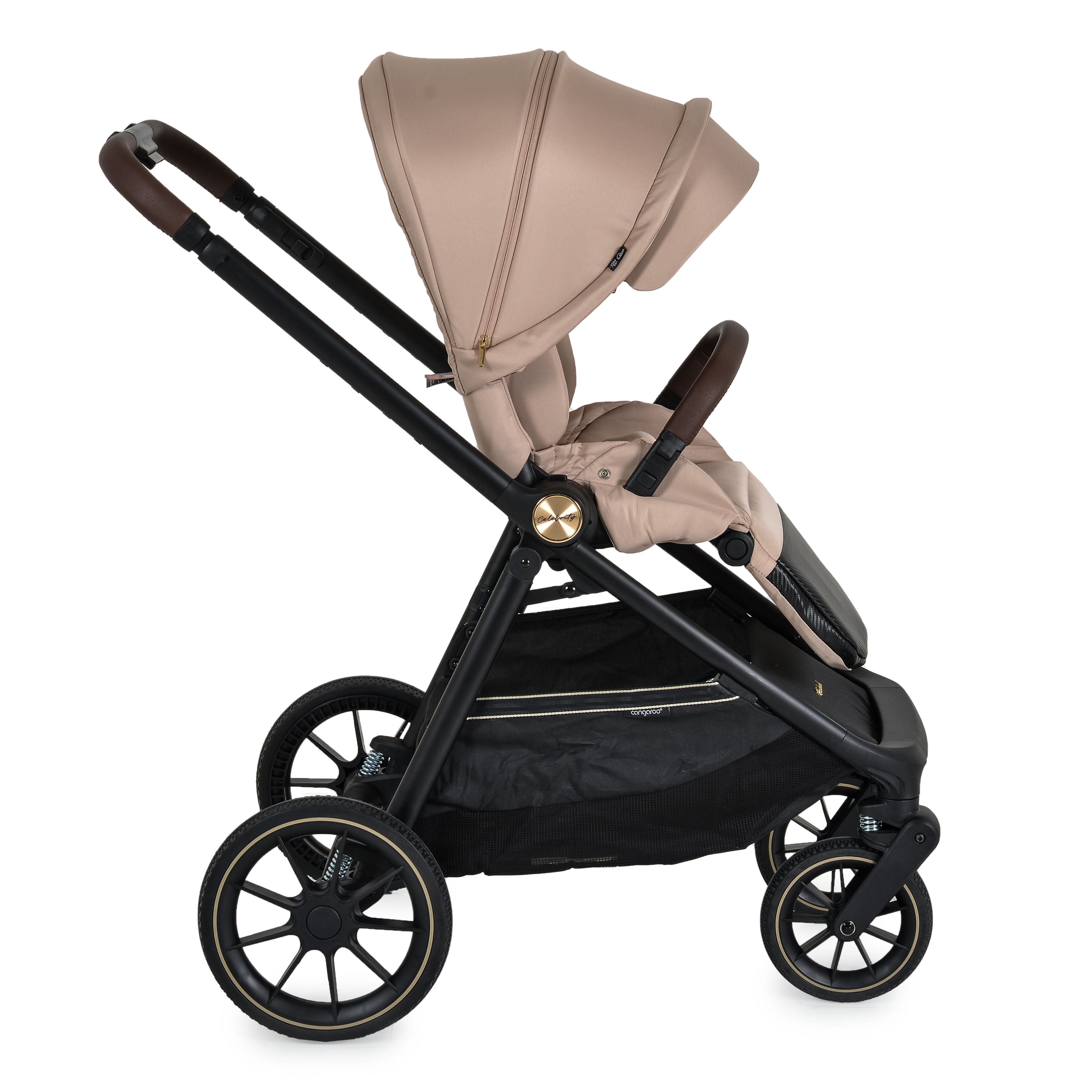 Celebrity Crepe-beige 2 in 1 combined stroller