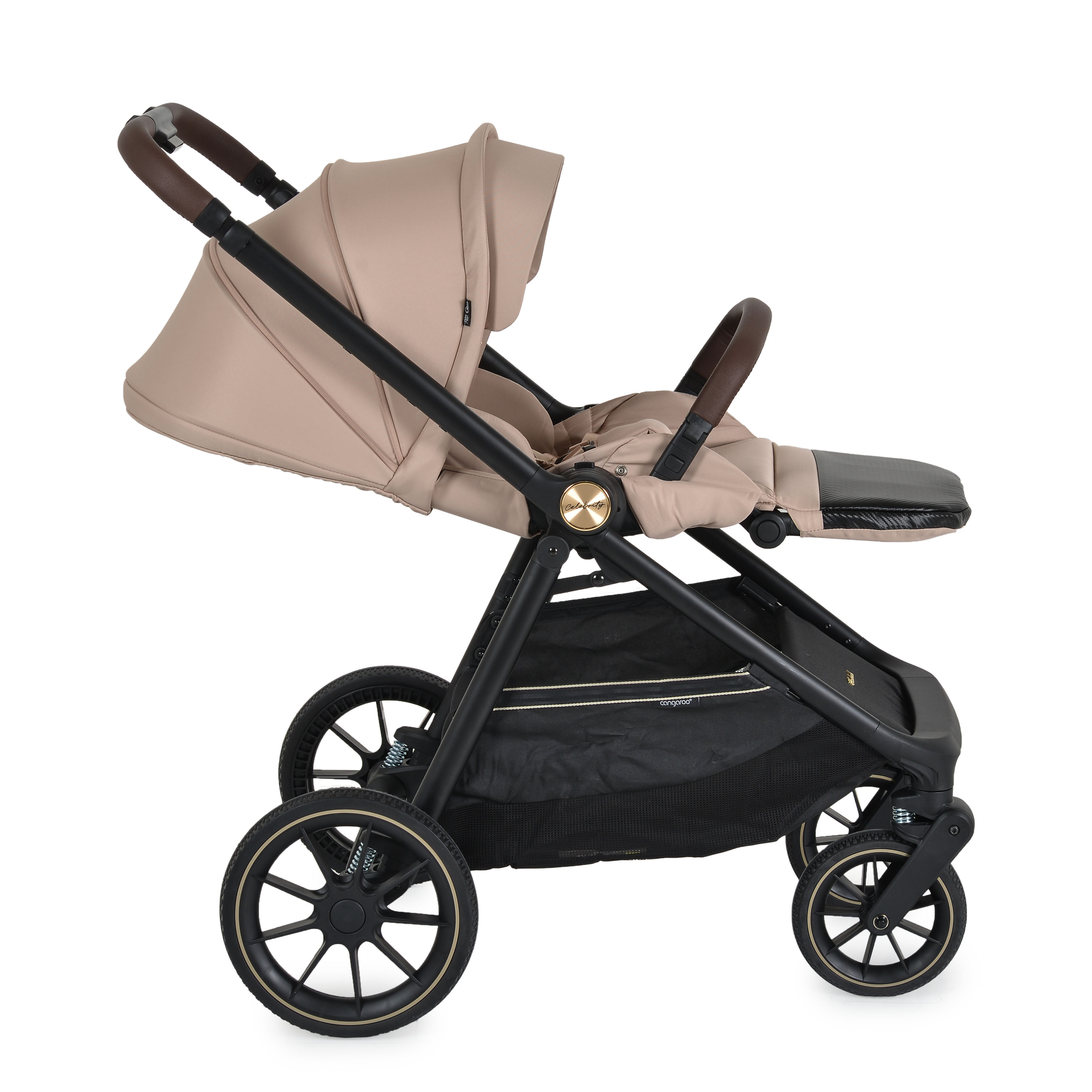 Celebrity Crepe-beige 2 in 1 combined stroller